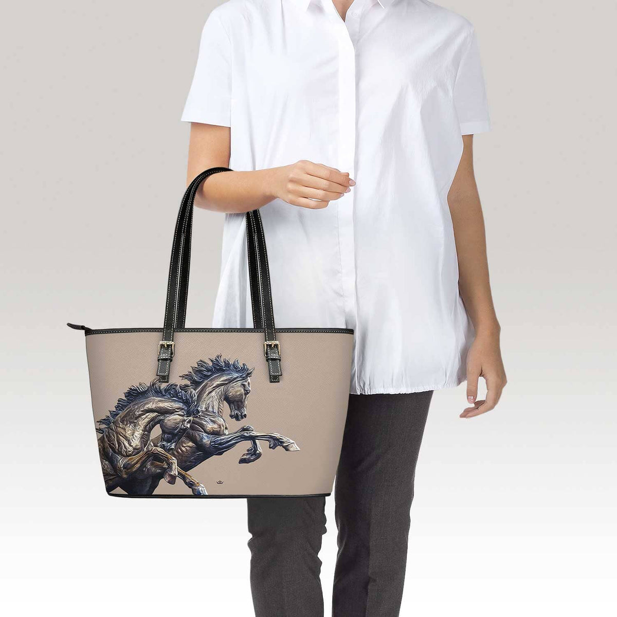 Les Chevaux Tote Bag (Latte) Copyright VENXARA
