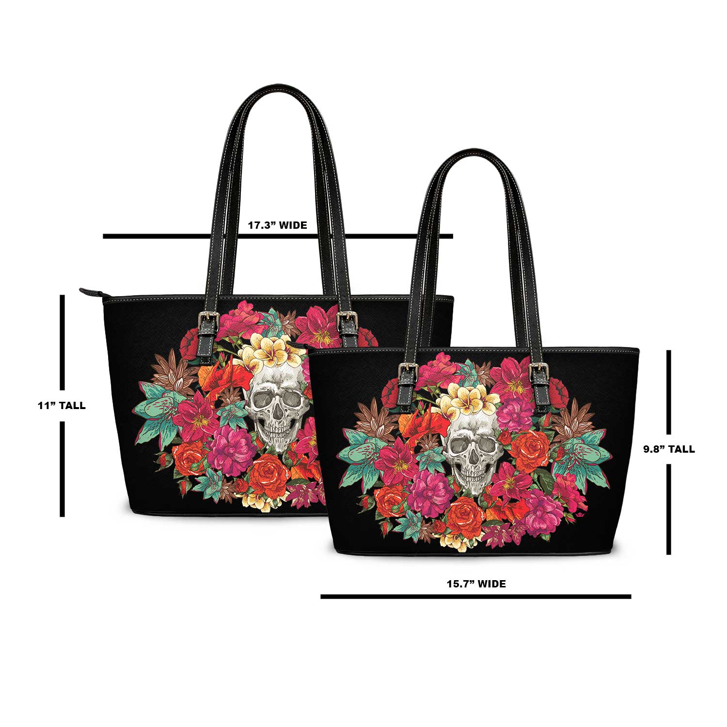 Memento Mori Floral Tote Bag (Black) - VENXARA®