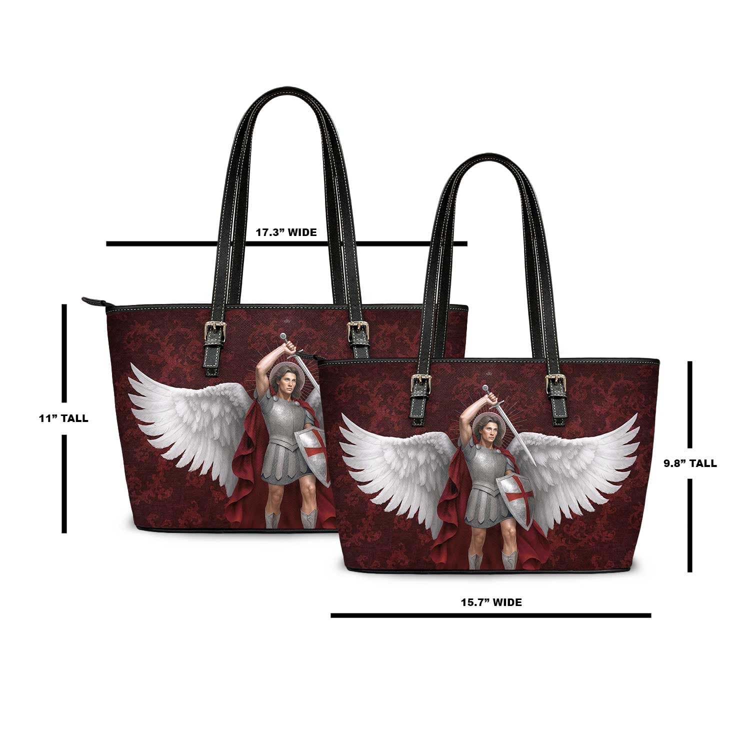 St. Michael the Archangel Tote Bag (Damask Garnet) Copyright VENXARA