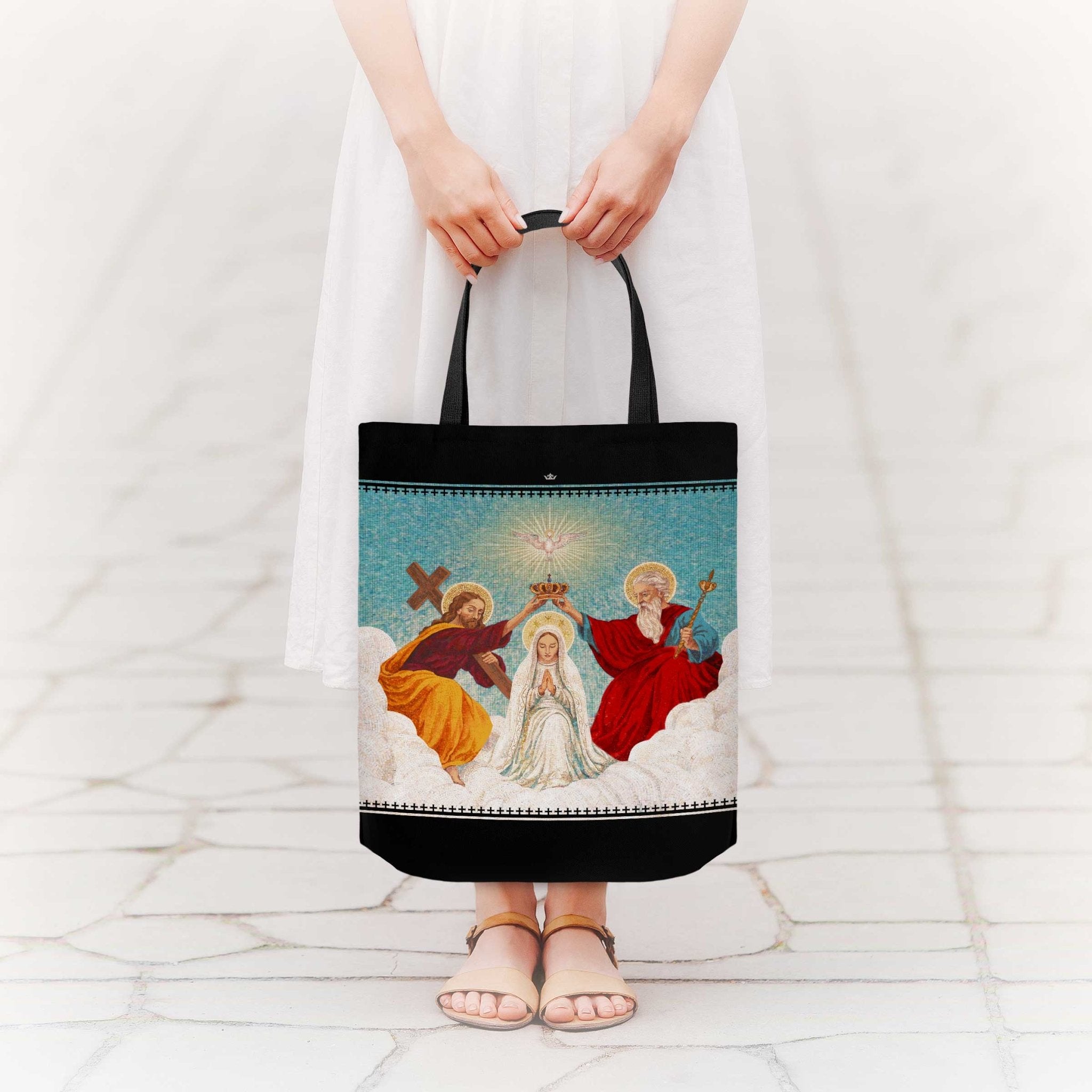 Mosaic Coronation of Mary Canvas Tote Bag - VENXARA®