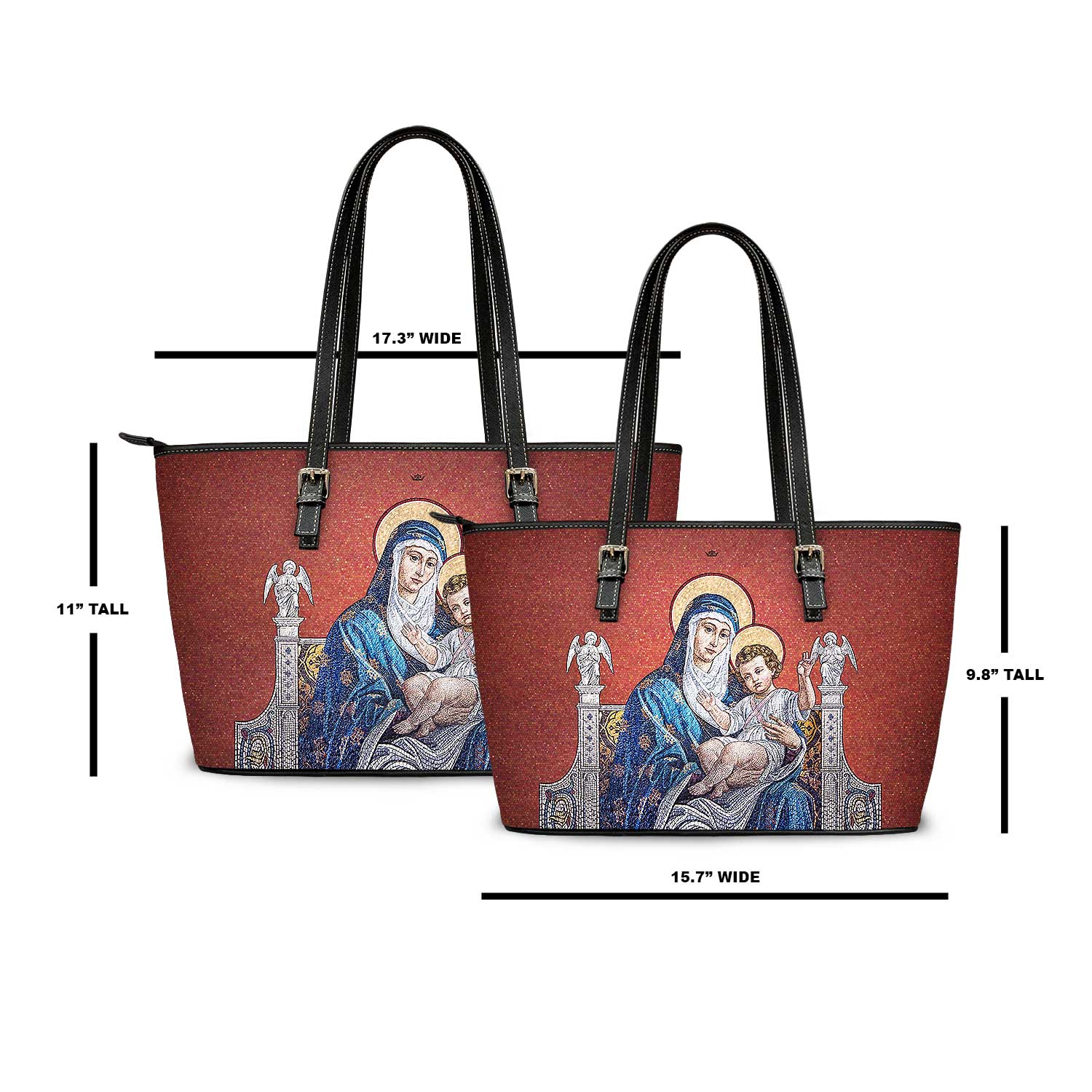 Mosaic Madonna and Child Tote Bag (Royal Red) - VENXARA®