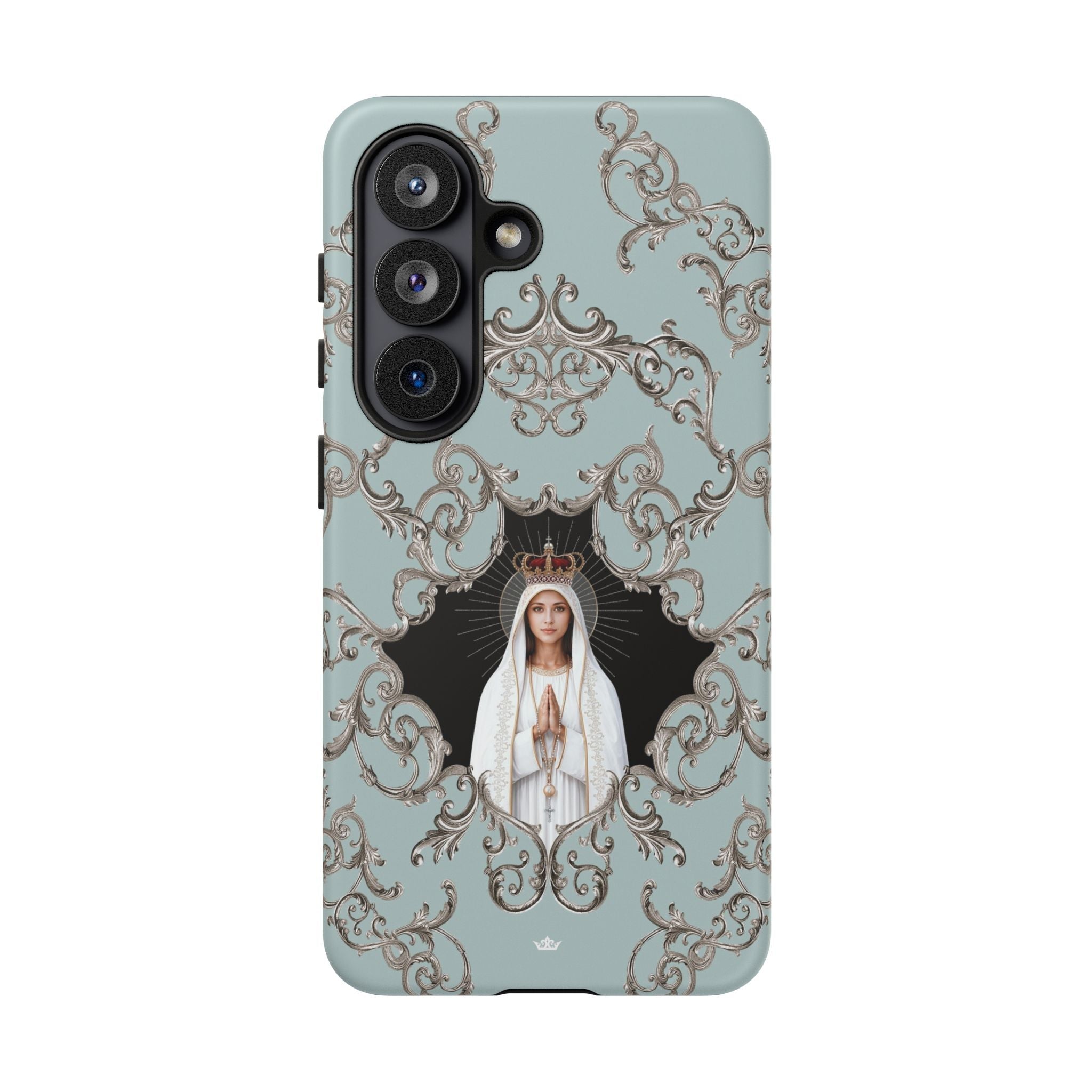 Our Lady of Fatima Hard Phone Case (Baroque Blue) - Venxara