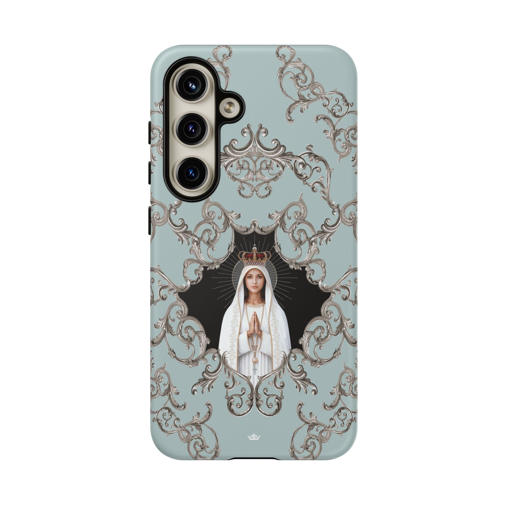 Our Lady of Fatima Hard Phone Case (Baroque Blue) - Venxara