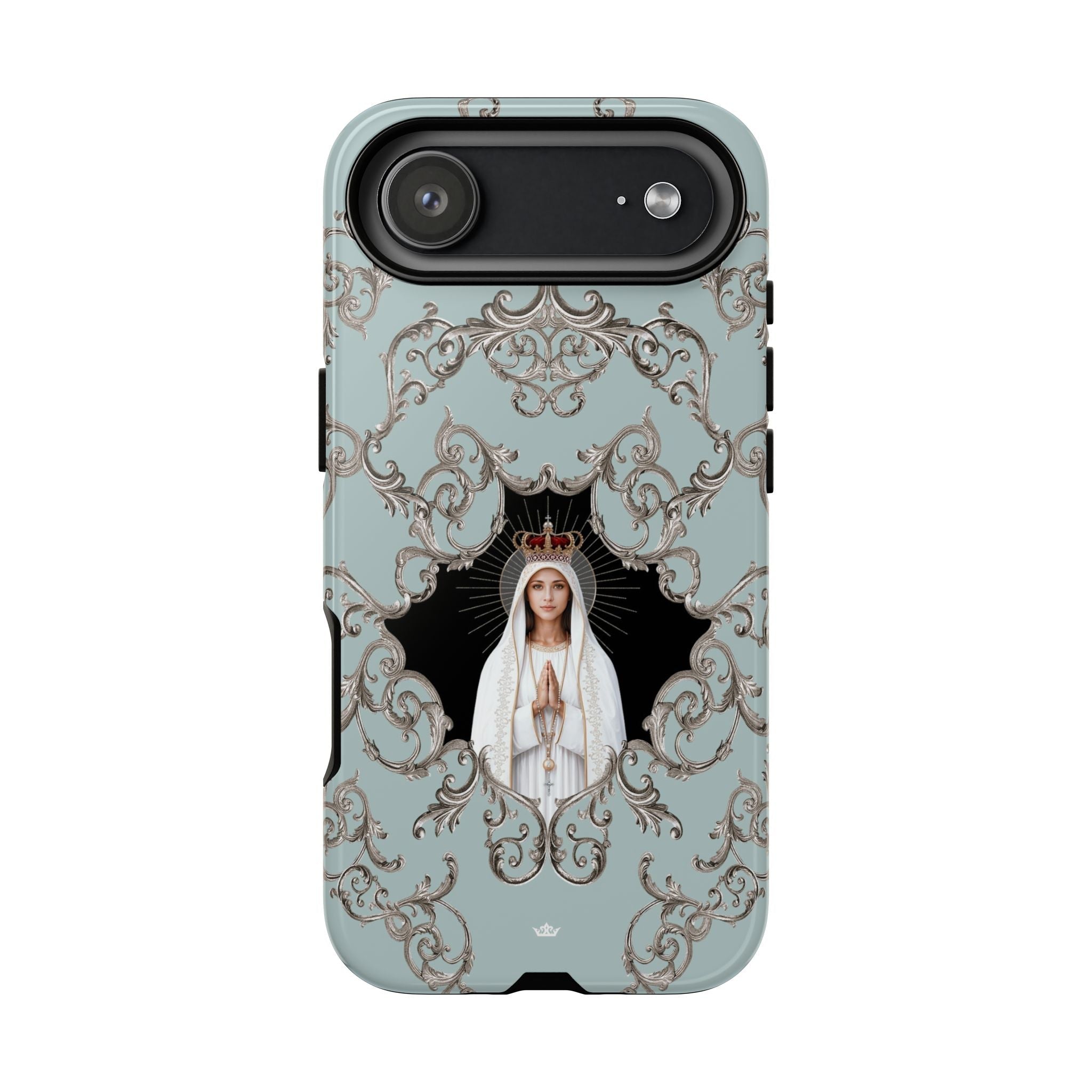 Our Lady of Fatima Hard Phone Case (Baroque Blue) - Venxara