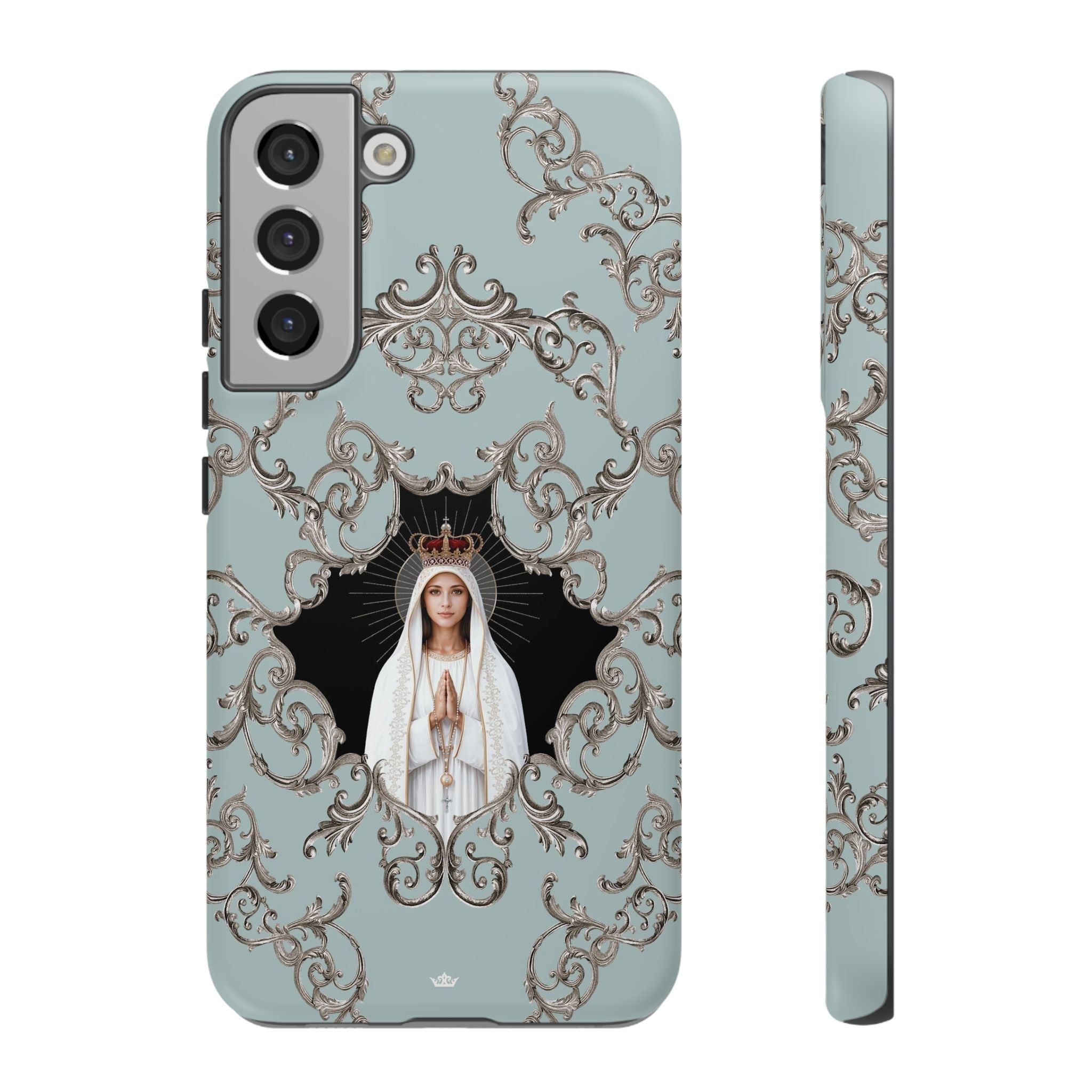 Our Lady of Fatima Hard Phone Case (Baroque Blue) - Venxara