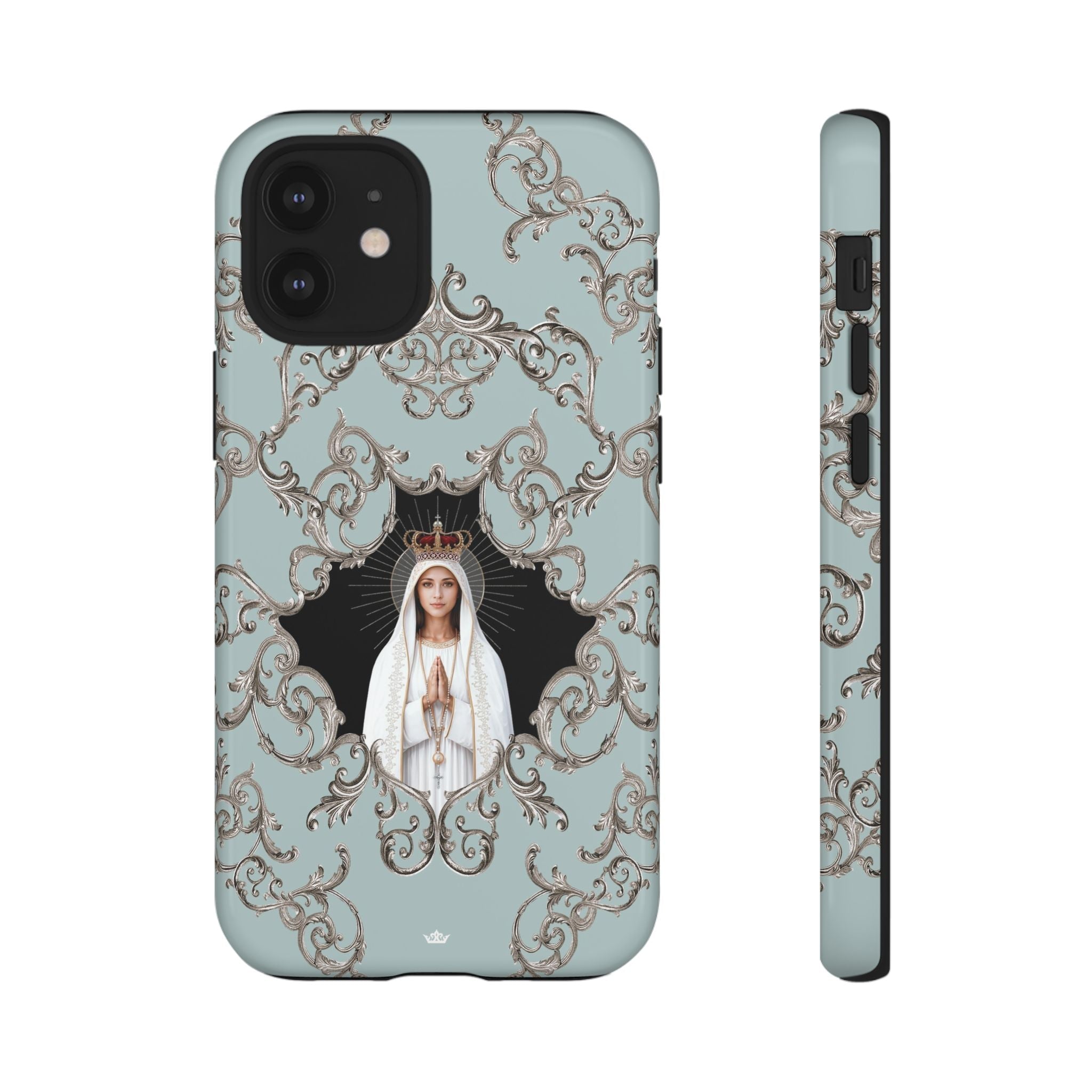 Our Lady of Fatima Hard Phone Case (Baroque Blue) - Venxara