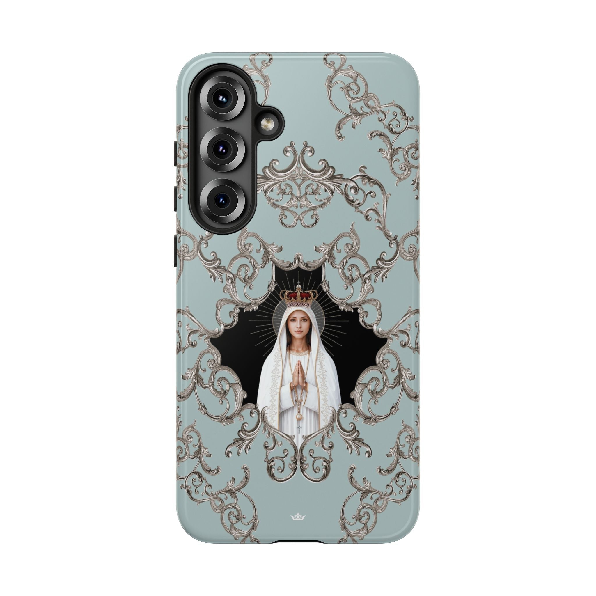 Our Lady of Fatima Hard Phone Case (Baroque Blue) - Venxara