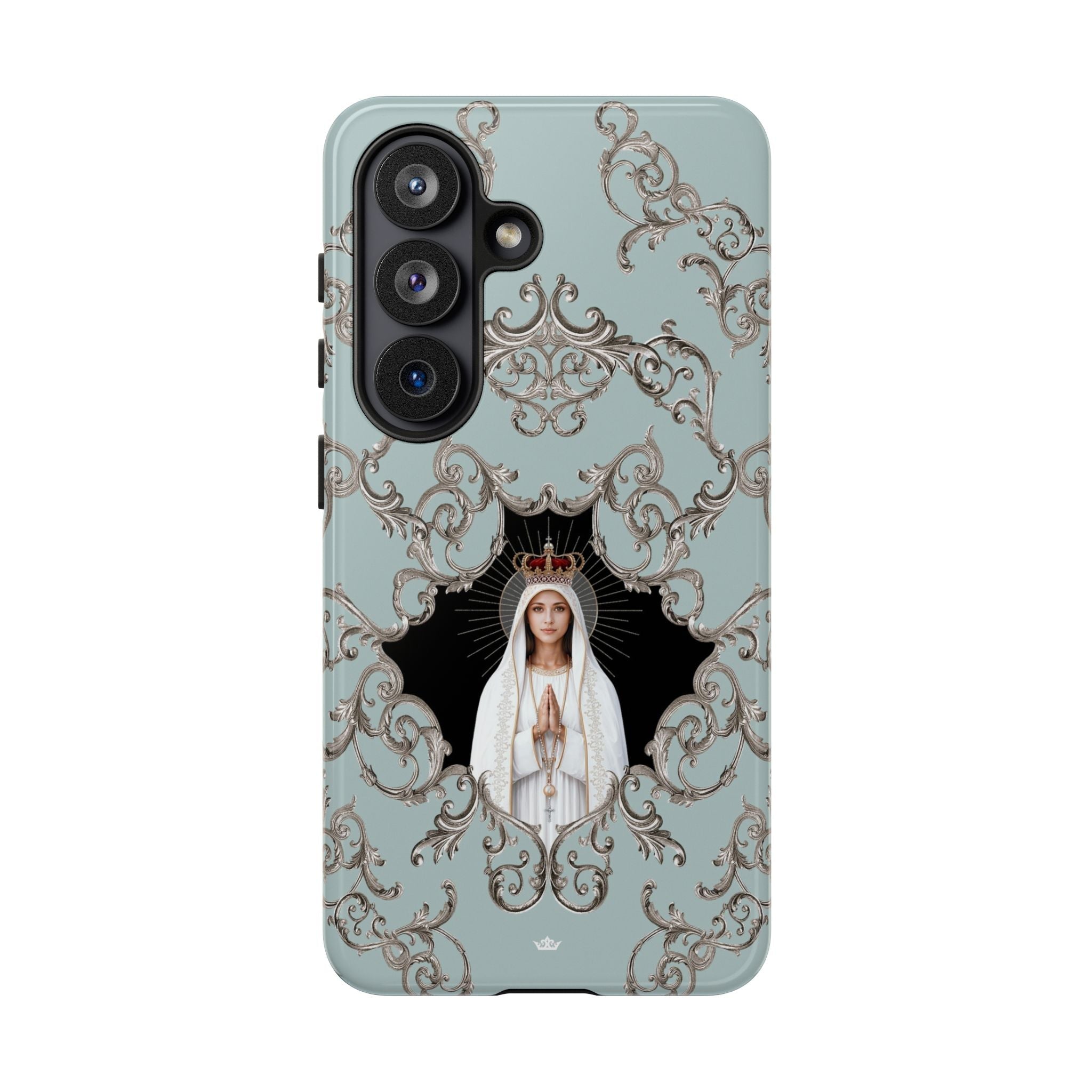 Our Lady of Fatima Hard Phone Case (Baroque Blue) - Venxara