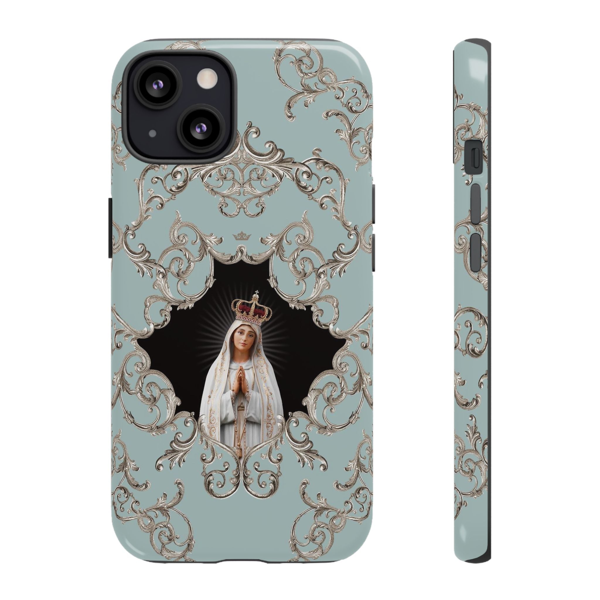 Our Lady of Fatima Hard Phone Case (Baroque Blue) - VENXARA®
