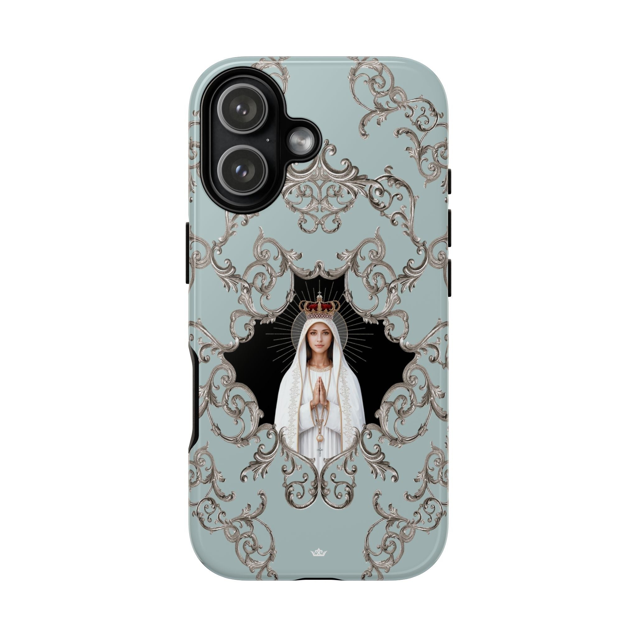 Our Lady of Fatima Hard Phone Case (Baroque Blue) - Venxara