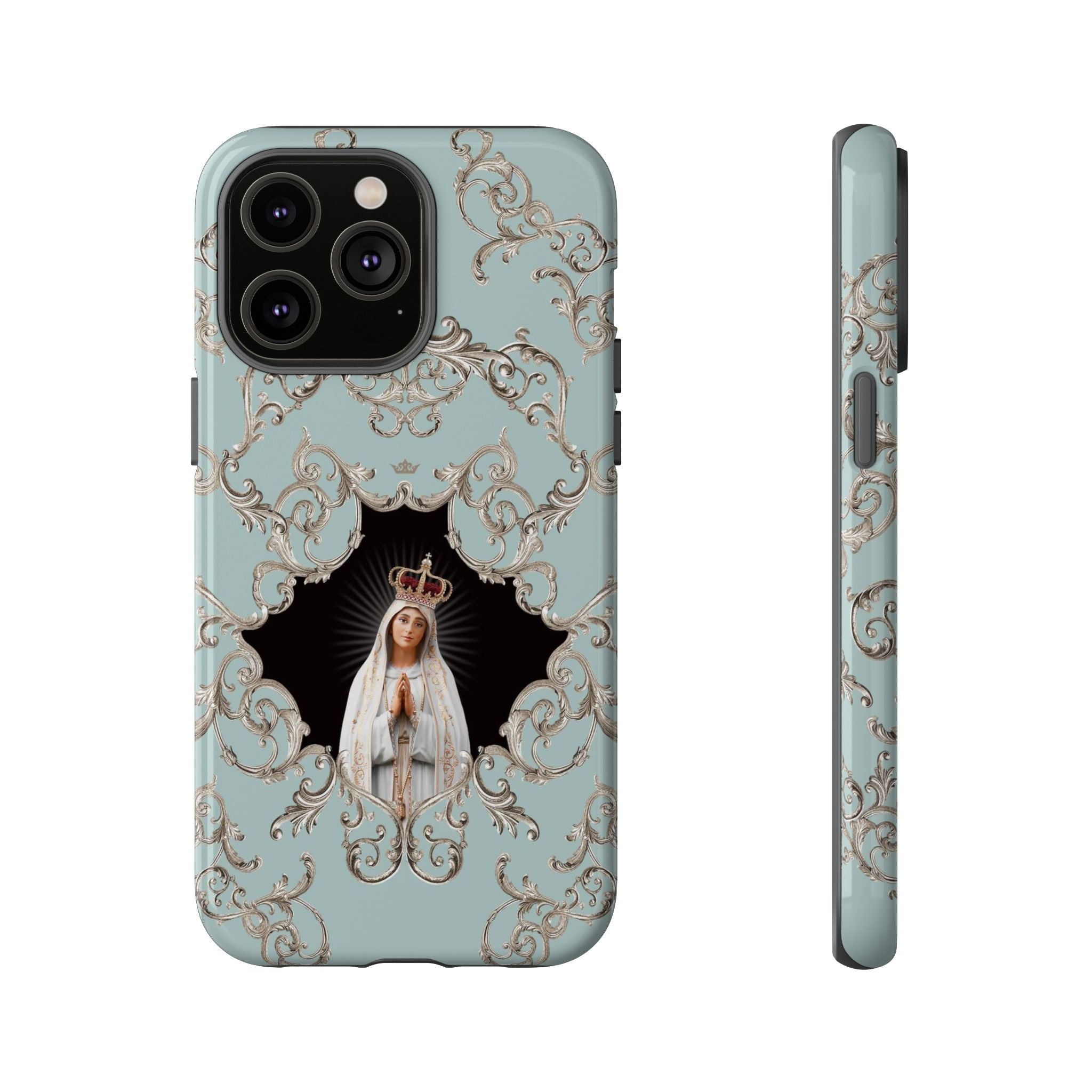 Our Lady of Fatima Hard Phone Case (Baroque Blue) - VENXARA®