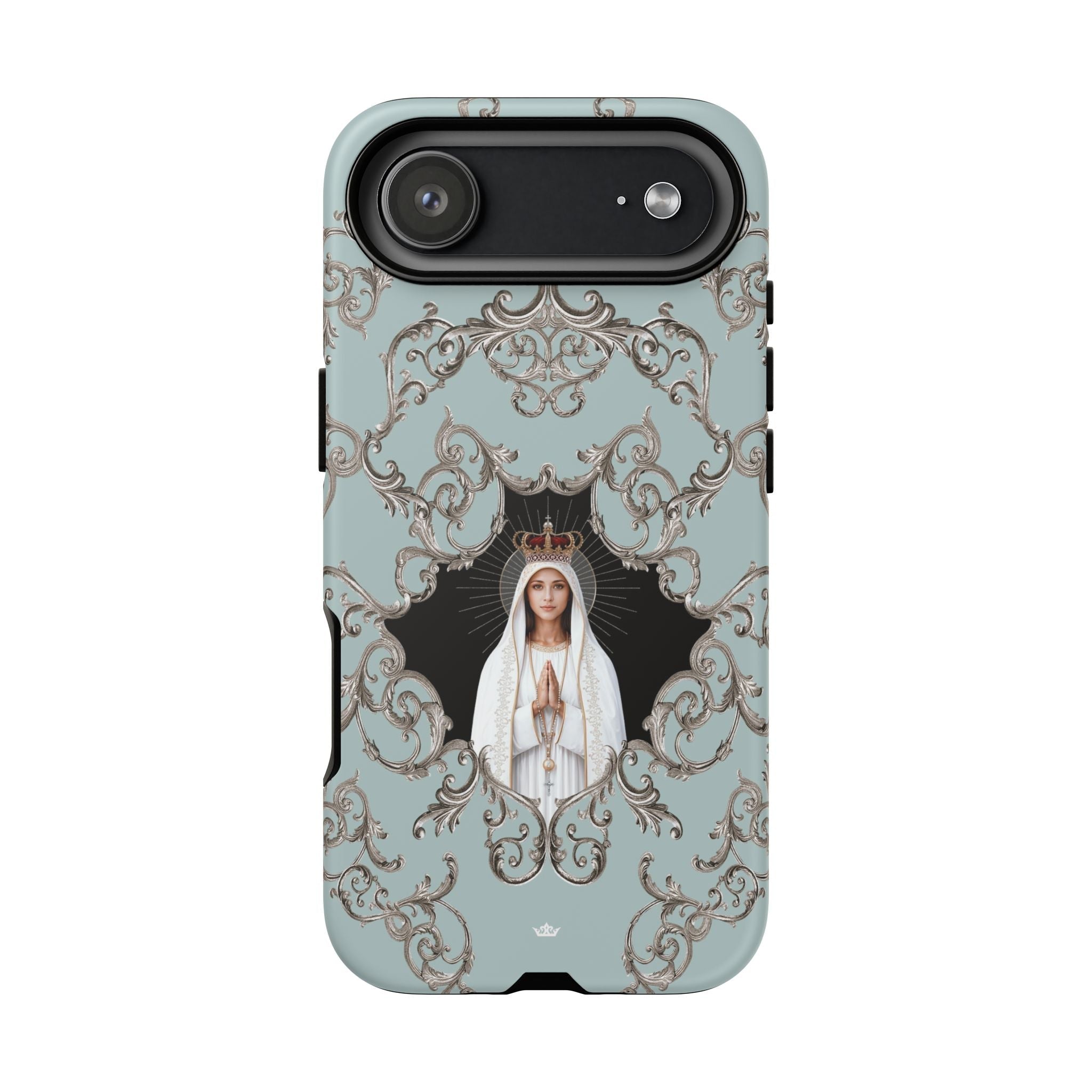Our Lady of Fatima Hard Phone Case (Baroque Blue) - Venxara