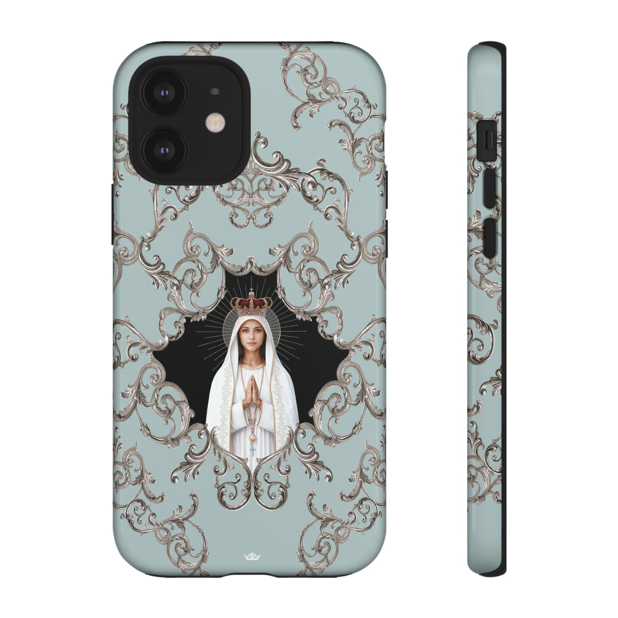 Our Lady of Fatima Hard Phone Case (Baroque Blue) - Venxara