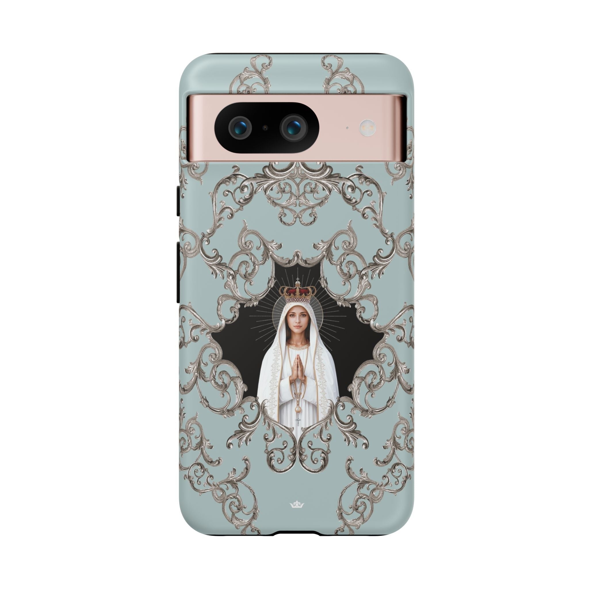 Our Lady of Fatima Hard Phone Case (Baroque Blue) - Venxara