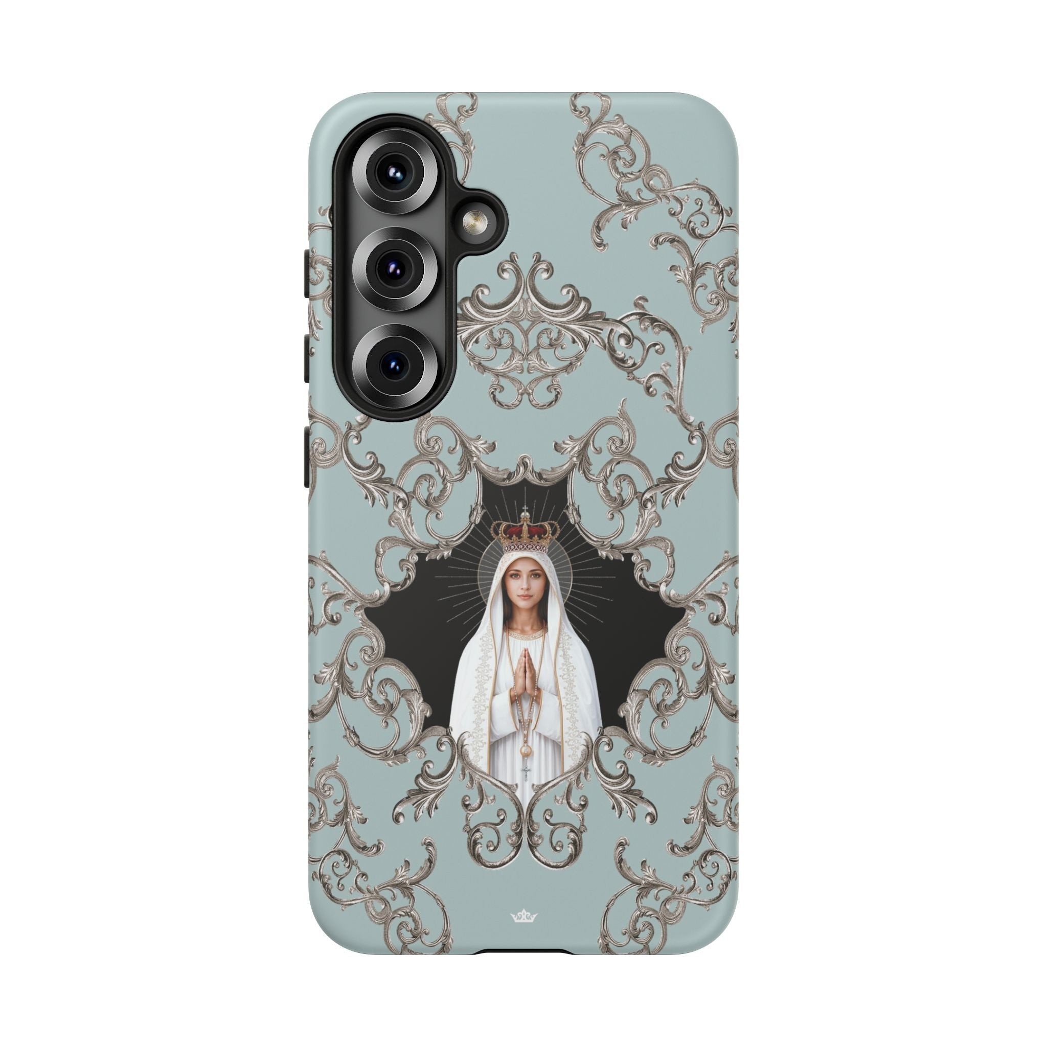 Our Lady of Fatima Hard Phone Case (Baroque Blue) - Venxara