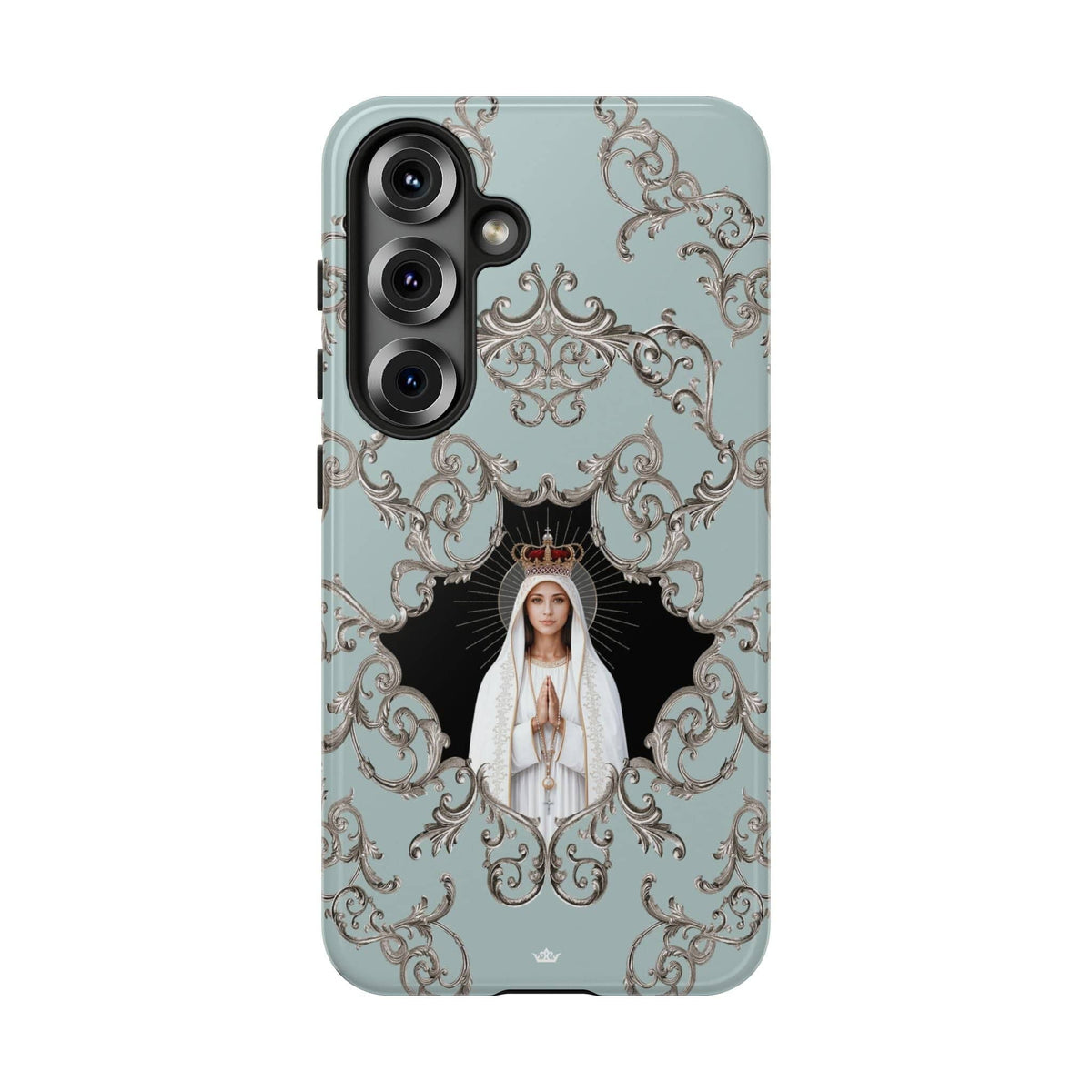 Our Lady of Fatima Hard Phone Case (Baroque Blue) Copyright VENXARA