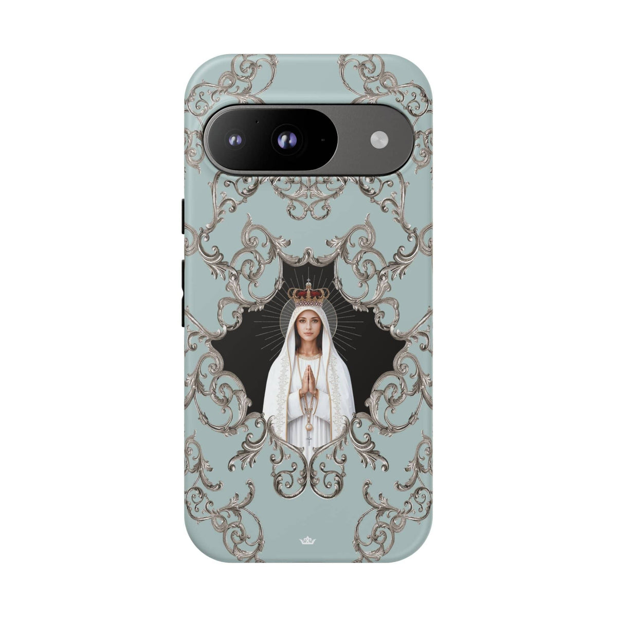 Our Lady of Fatima Hard Phone Case (Baroque Blue) Copyright VENXARA