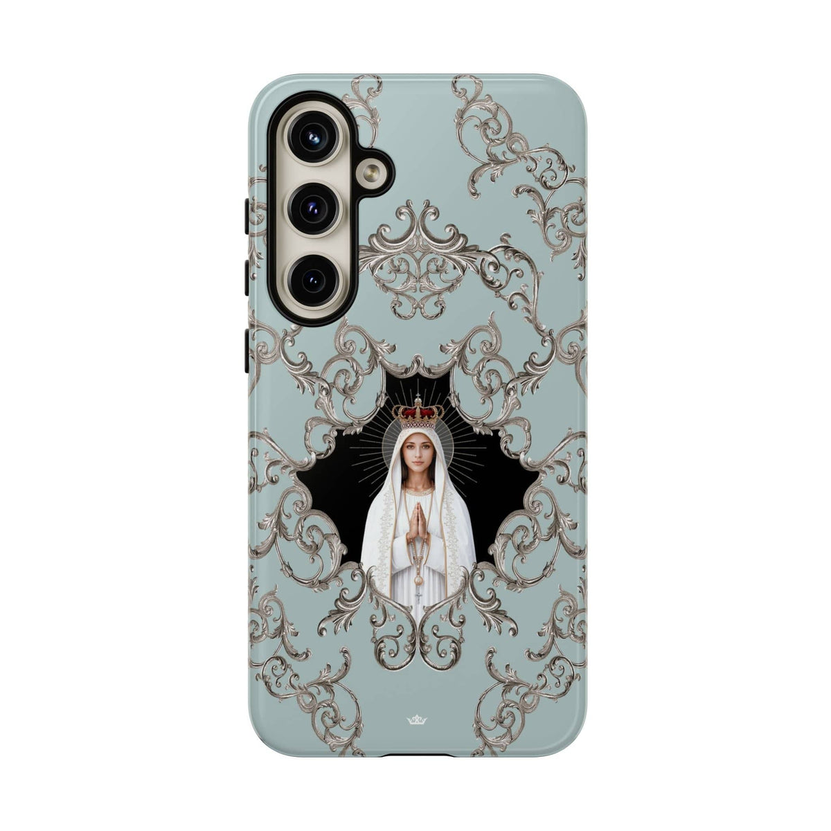 Our Lady of Fatima Hard Phone Case (Baroque Blue) Copyright VENXARA