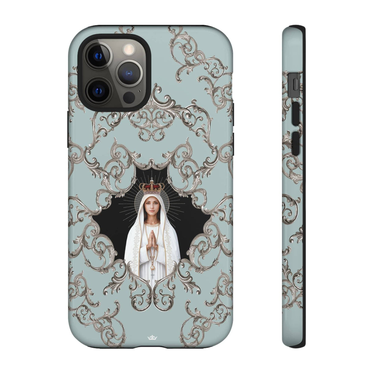 Our Lady of Fatima Hard Phone Case (Baroque Blue) Copyright VENXARA