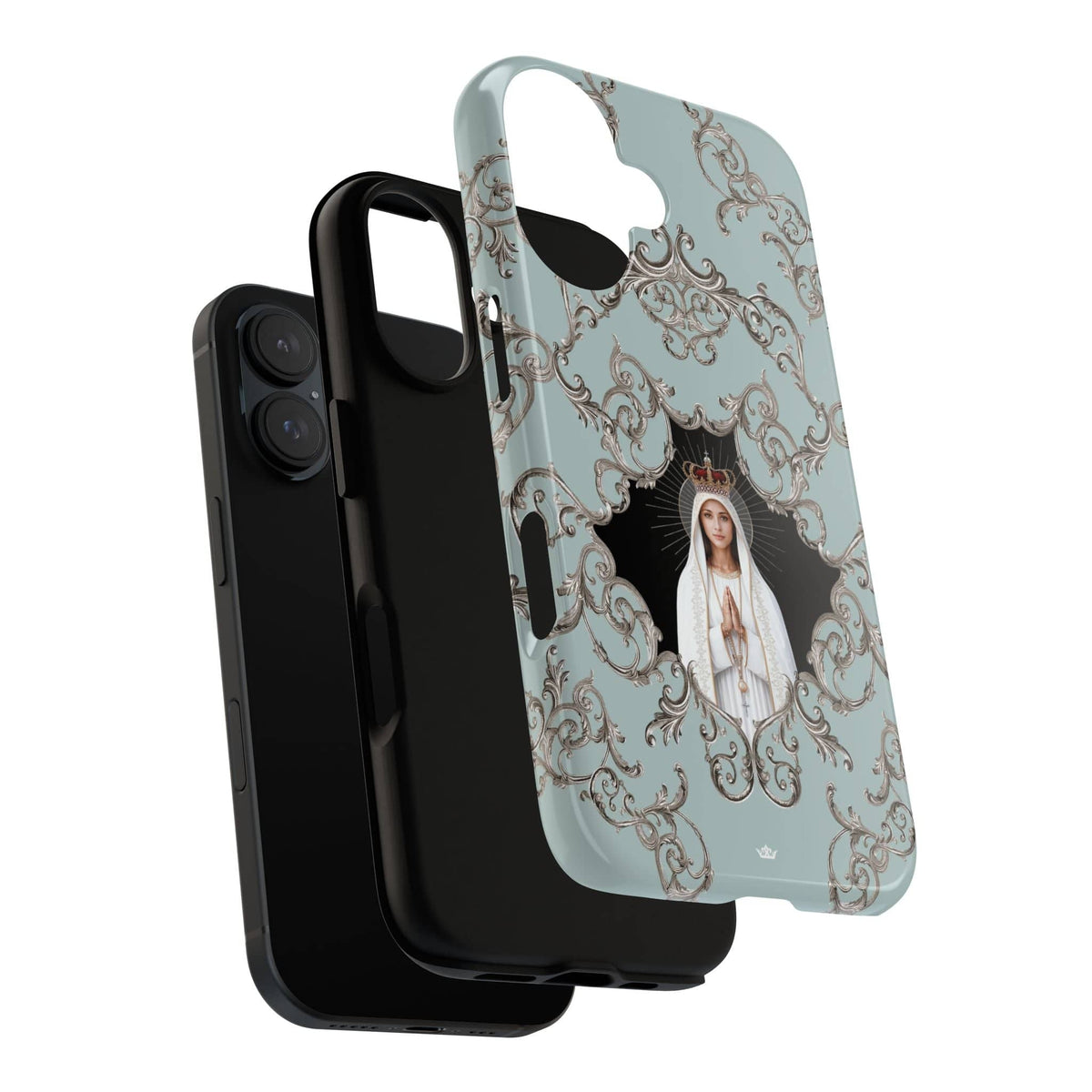 Our Lady of Fatima Hard Phone Case (Baroque Blue) Copyright VENXARA