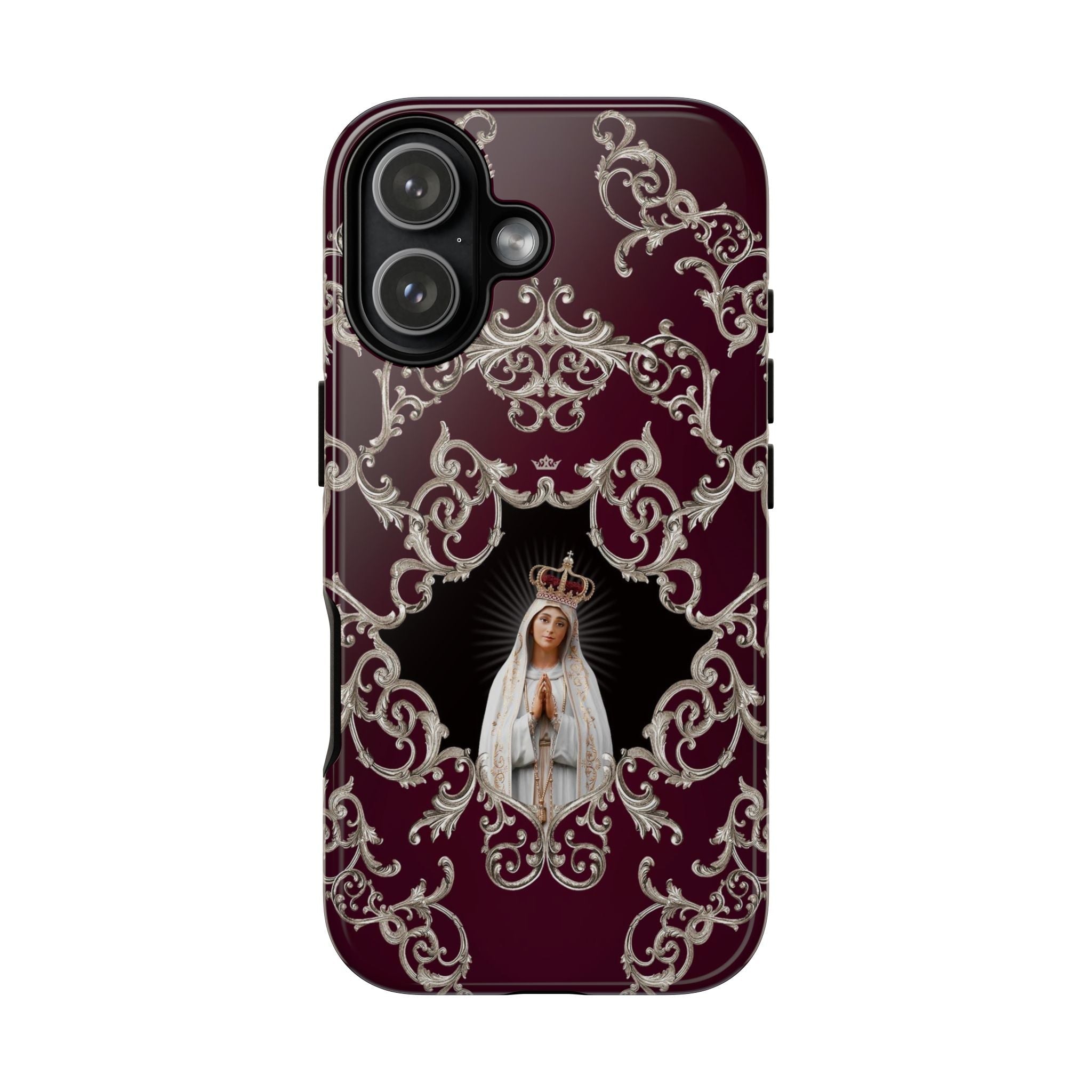 Our Lady of Fatima Hard Phone Case (Baroque Mahogany) - VENXARA