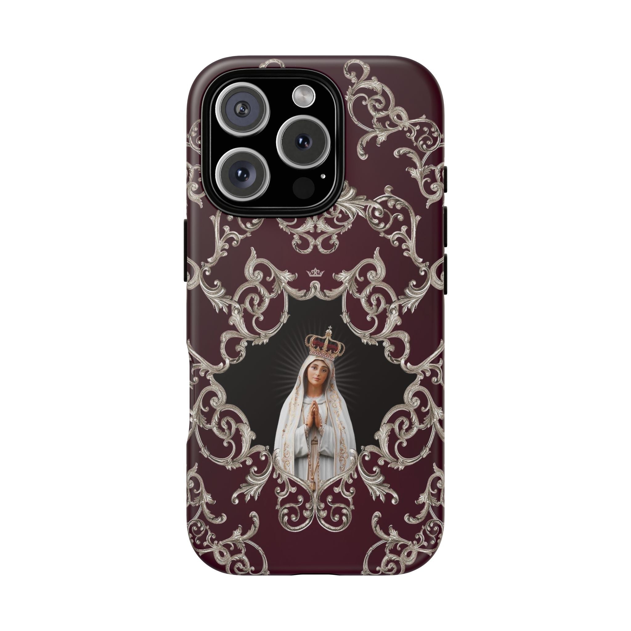 Our Lady of Fatima Hard Phone Case (Baroque Mahogany) - VENXARA