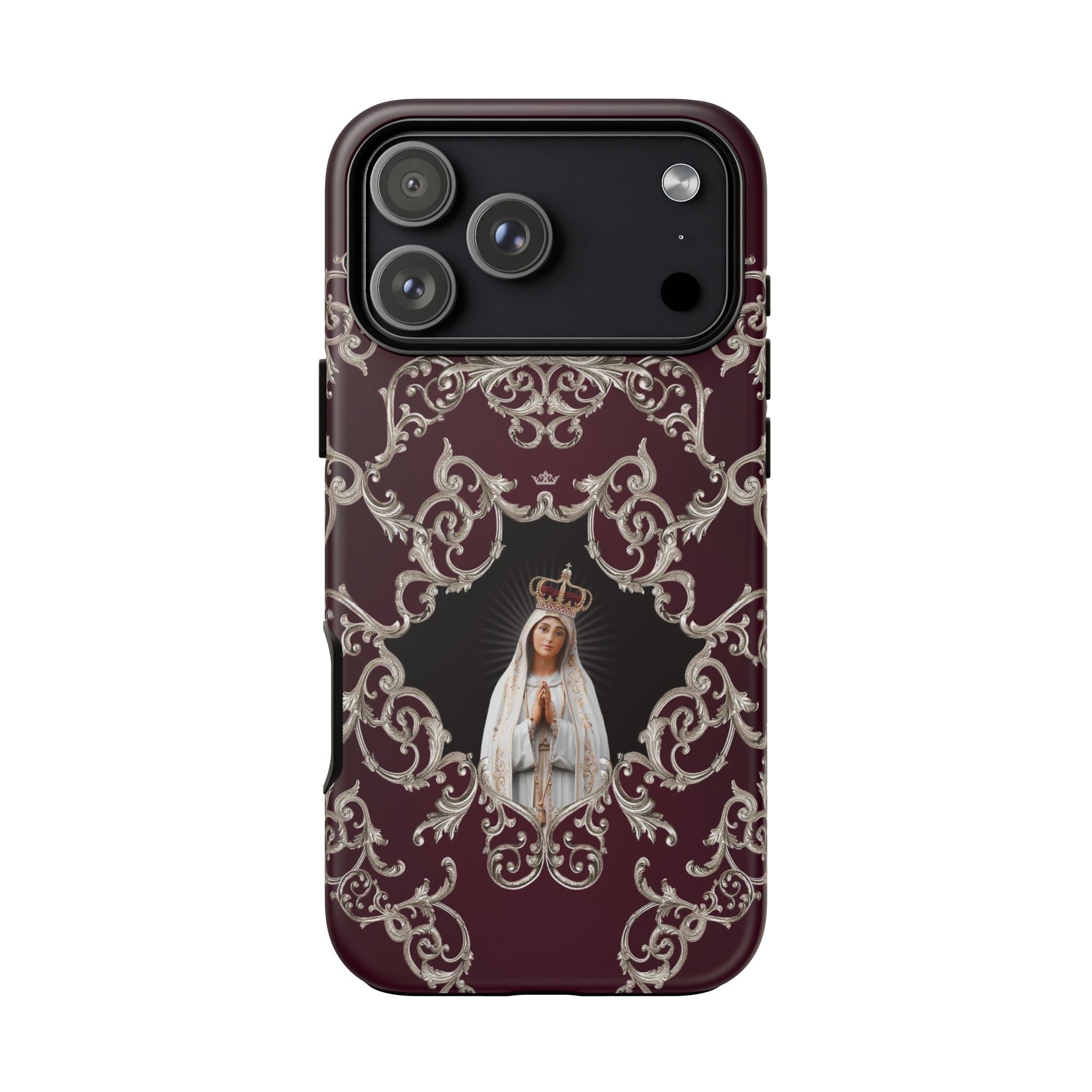 Our Lady of Fatima Hard Phone Case (Baroque Mahogany) - VENXARA