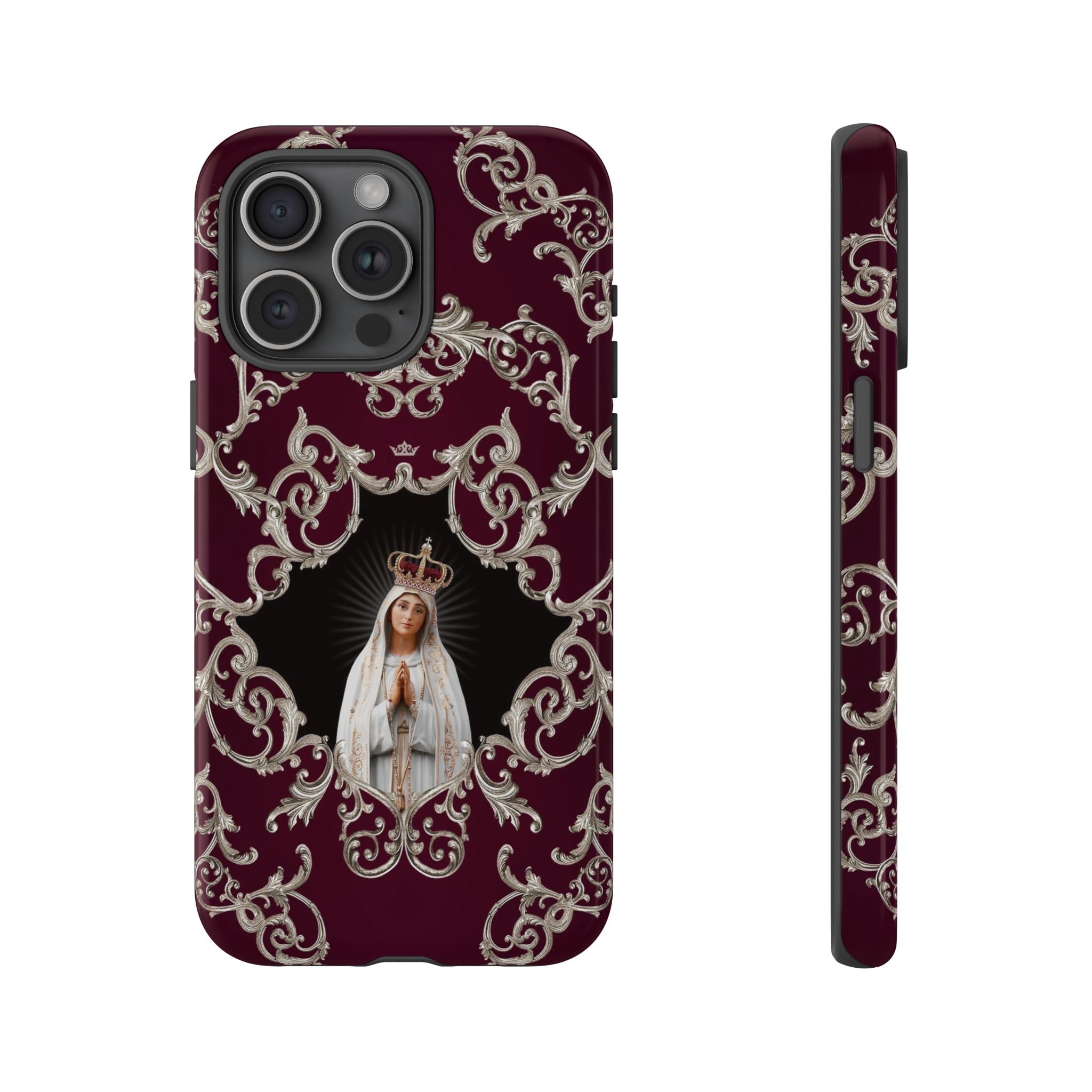 Our Lady of Fatima Hard Phone Case (Baroque Mahogany) - VENXARA