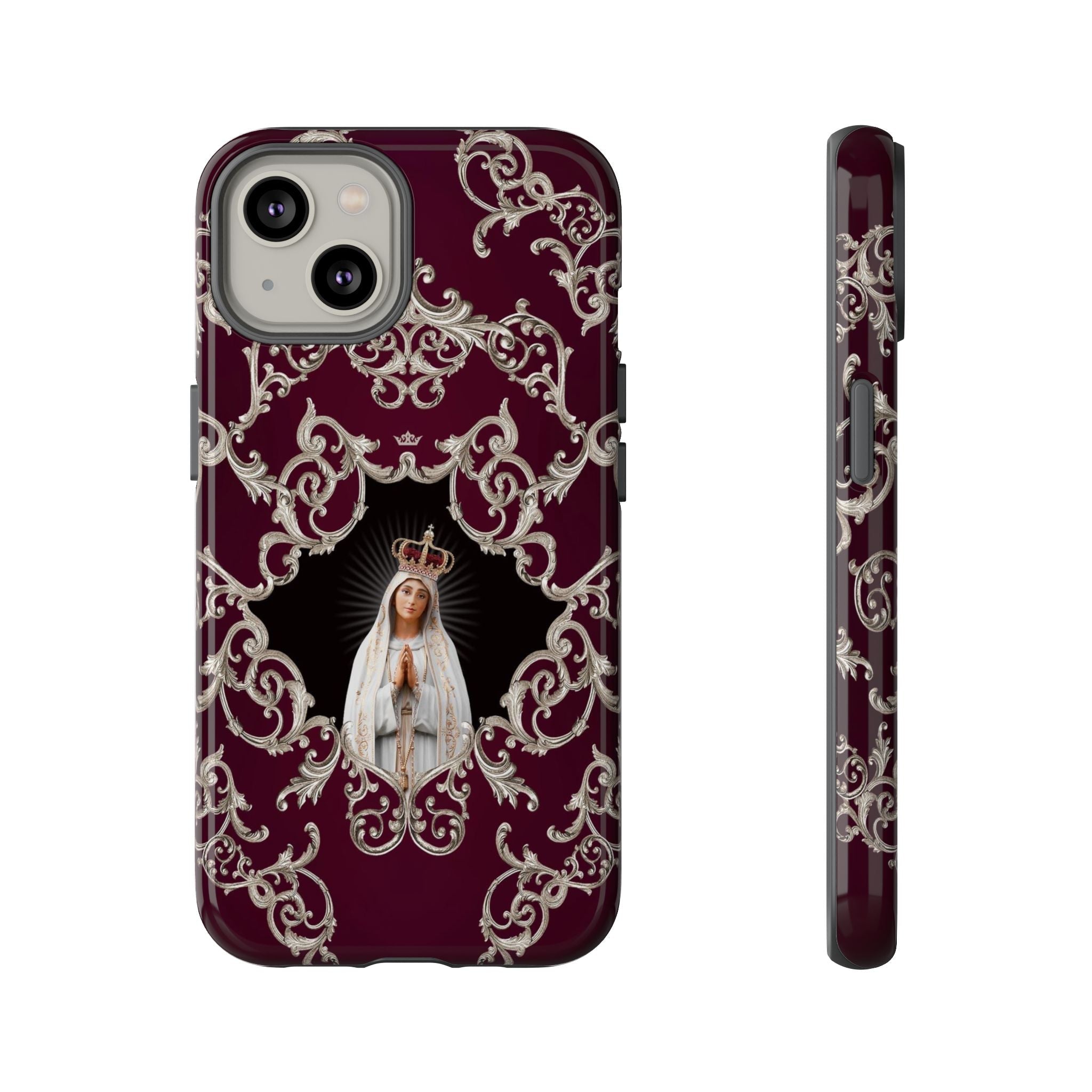 Our Lady of Fatima Hard Phone Case (Baroque Mahogany) - VENXARA