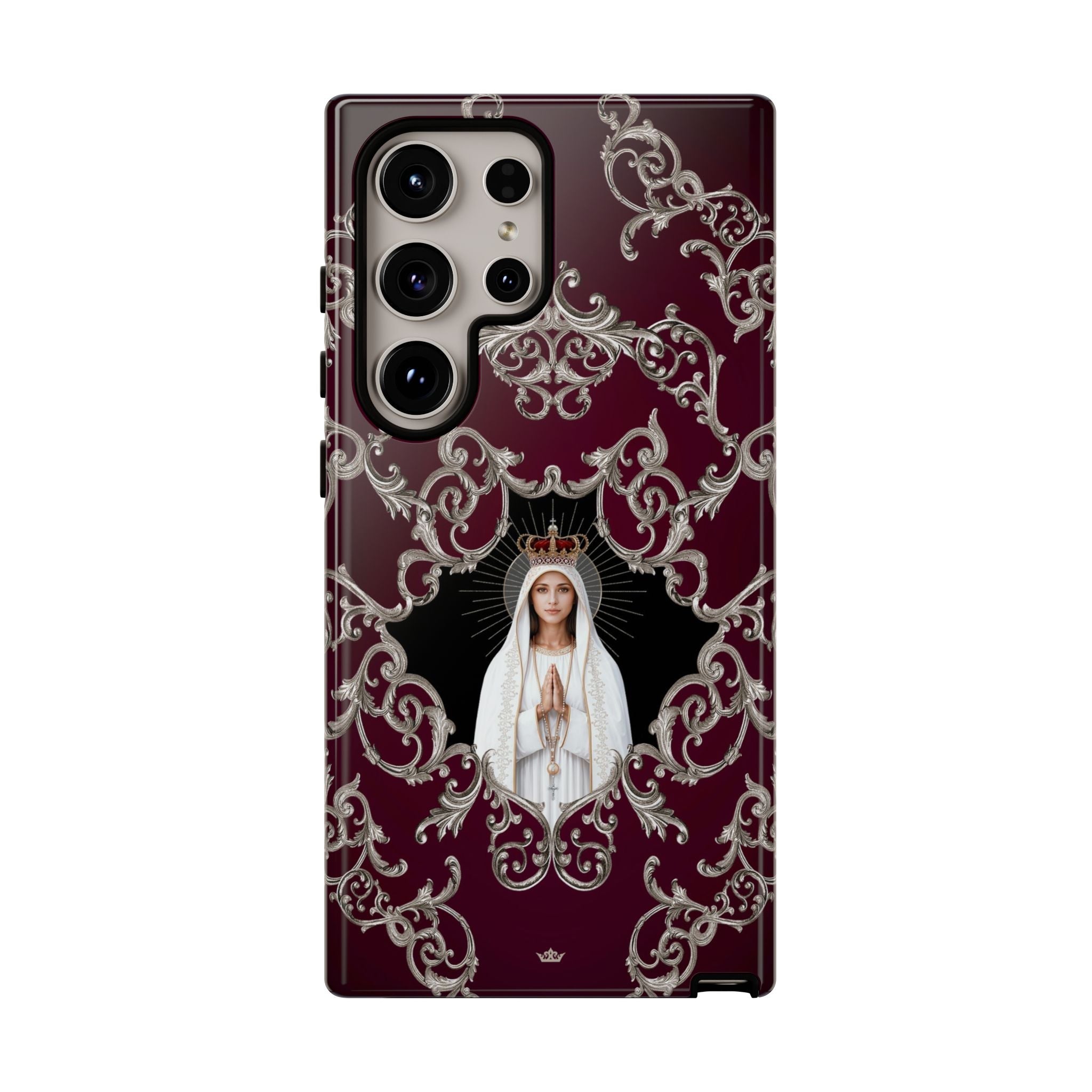 Our Lady of Fatima Hard Phone Case (Baroque Mahogany) - Venxara
