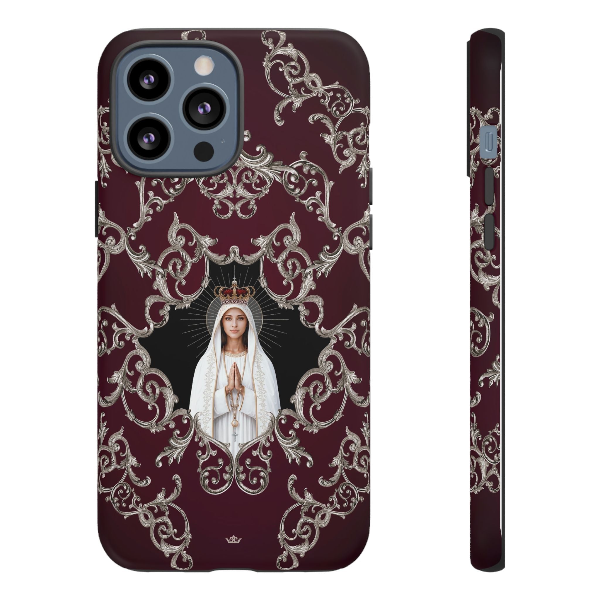 Our Lady of Fatima Hard Phone Case (Baroque Mahogany) - Venxara
