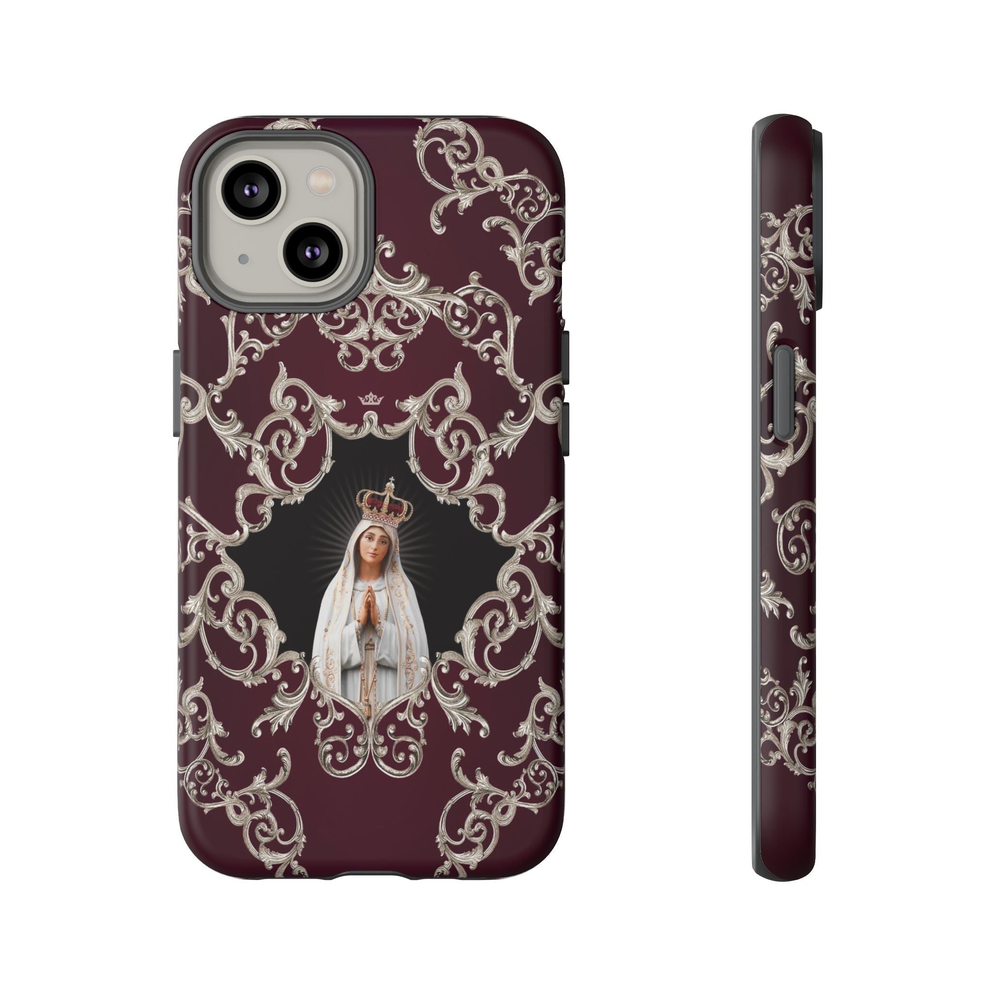 Our Lady of Fatima Hard Phone Case (Baroque Mahogany) - VENXARA