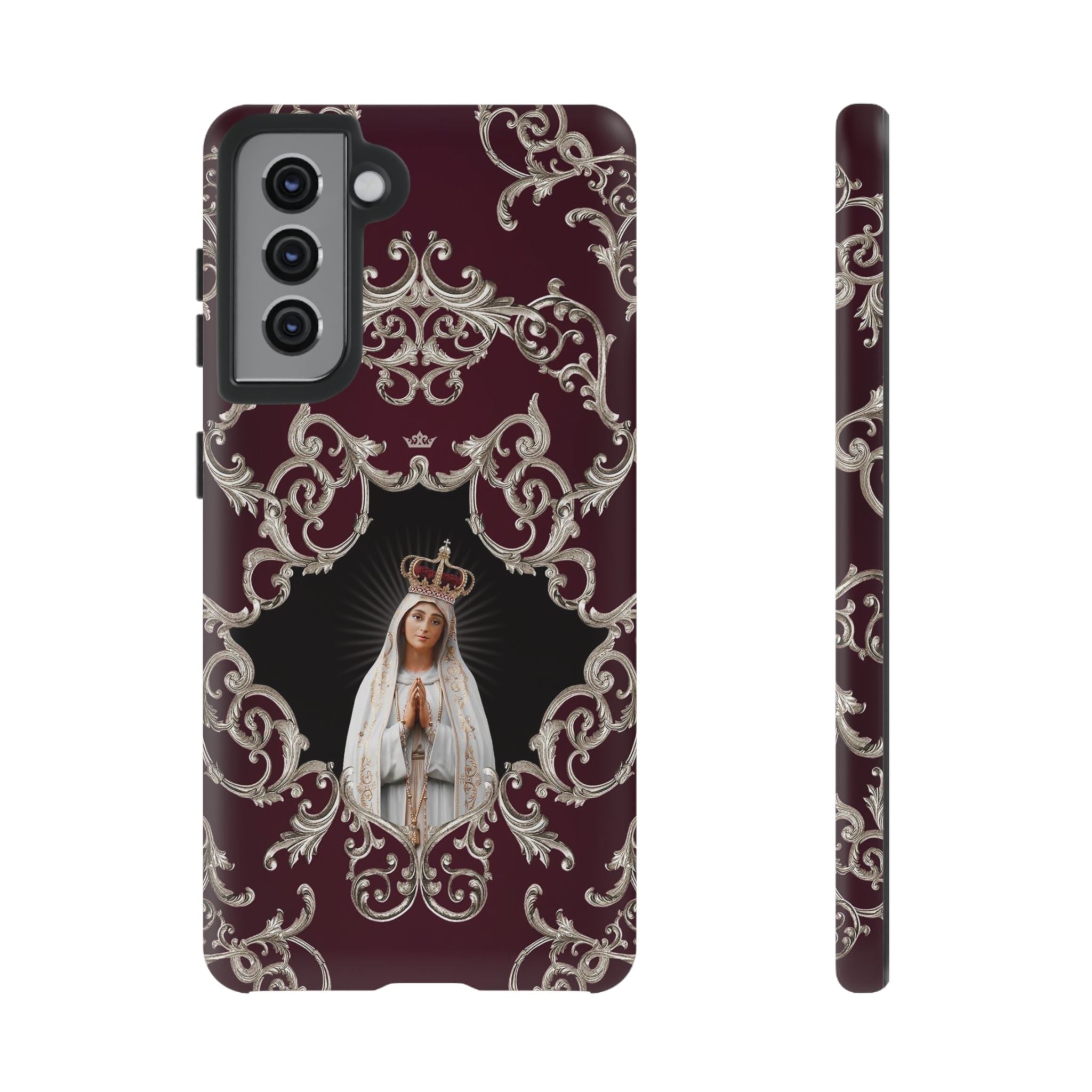 Our Lady of Fatima Hard Phone Case (Baroque Mahogany) - VENXARA