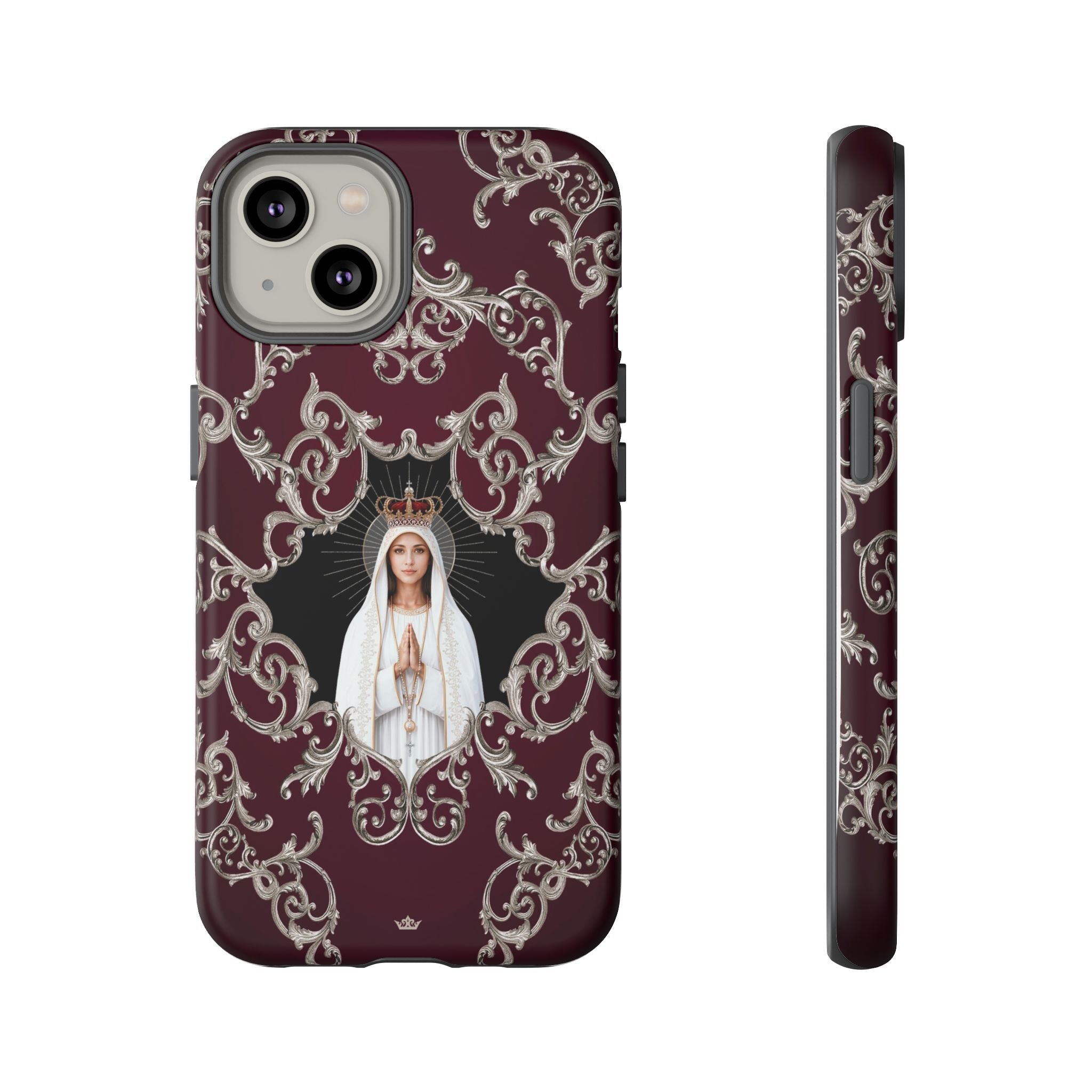 Our Lady of Fatima Hard Phone Case (Baroque Mahogany) - Venxara