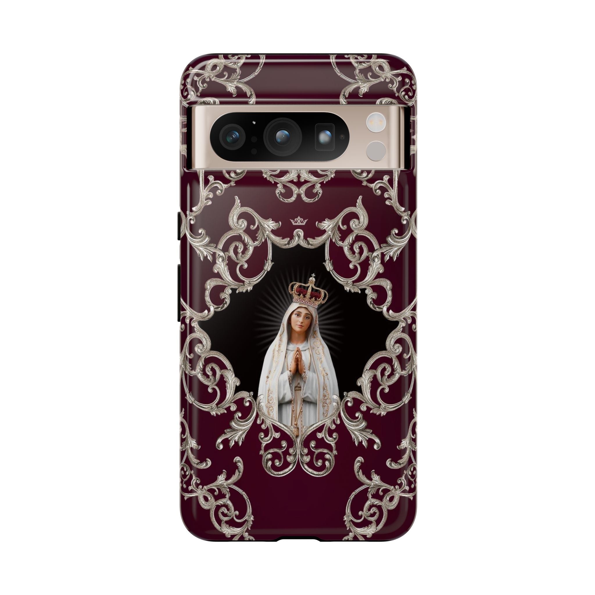 Our Lady of Fatima Hard Phone Case (Baroque Mahogany) - VENXARA