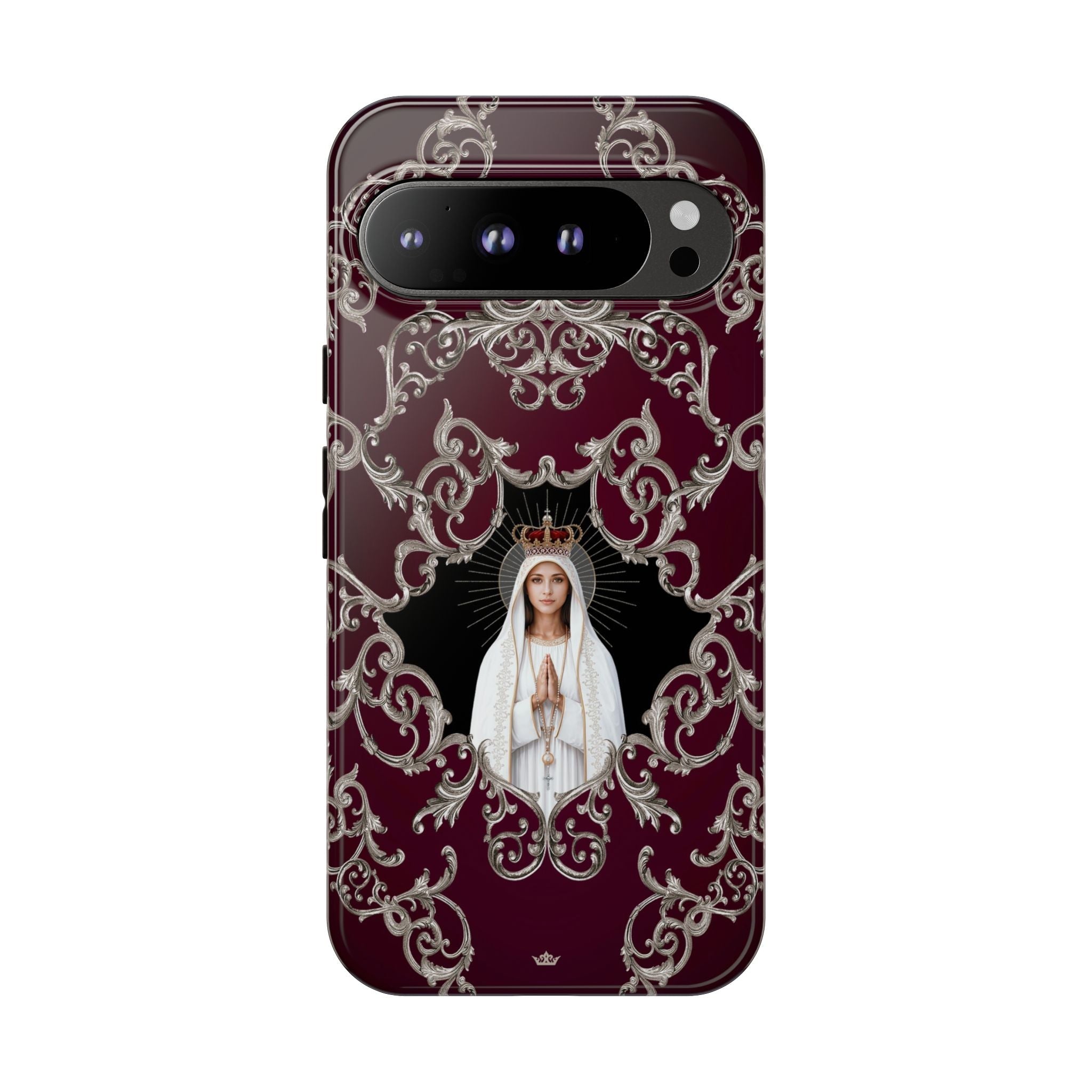 Our Lady of Fatima Hard Phone Case (Baroque Mahogany) - Venxara