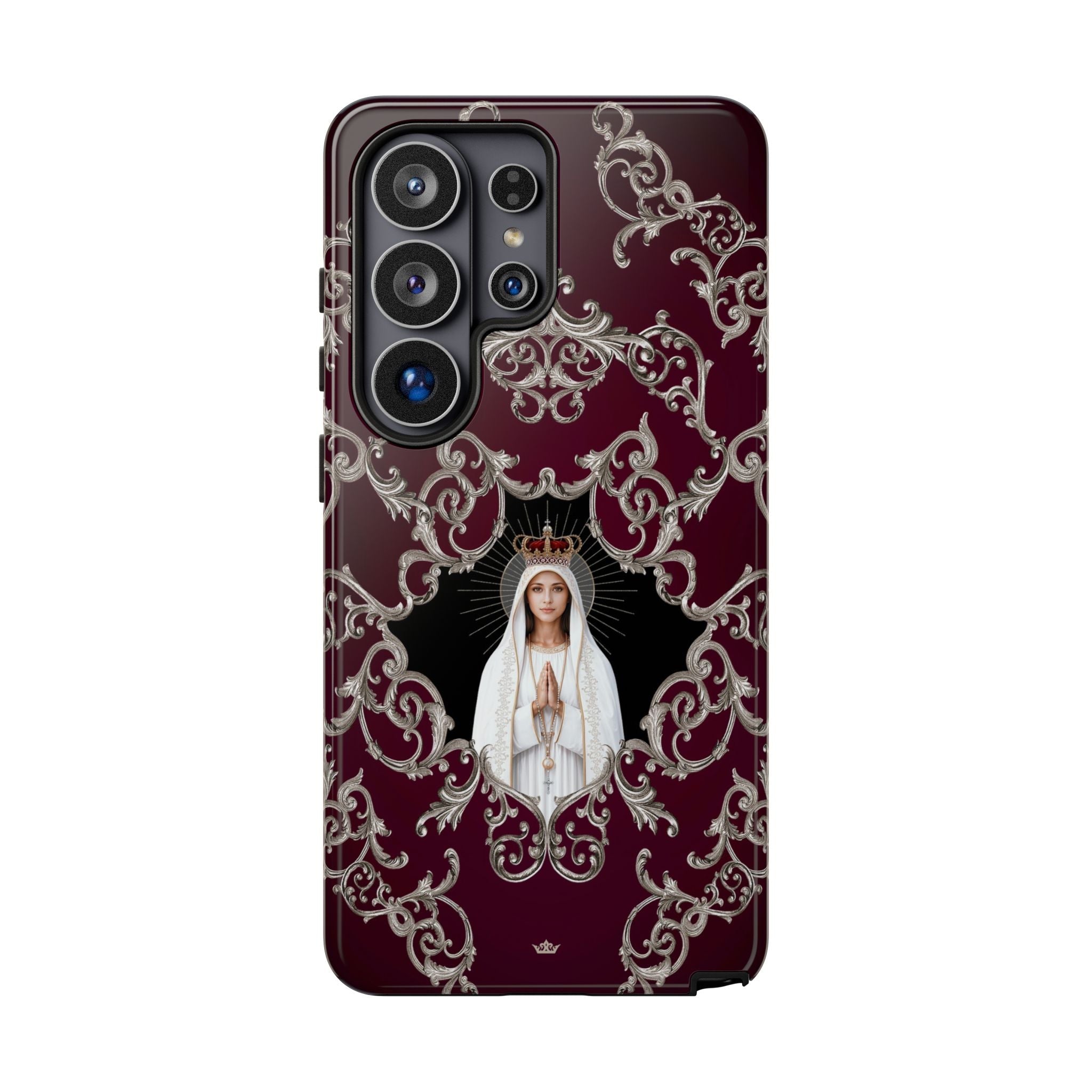 Our Lady of Fatima Hard Phone Case (Baroque Mahogany) - Venxara