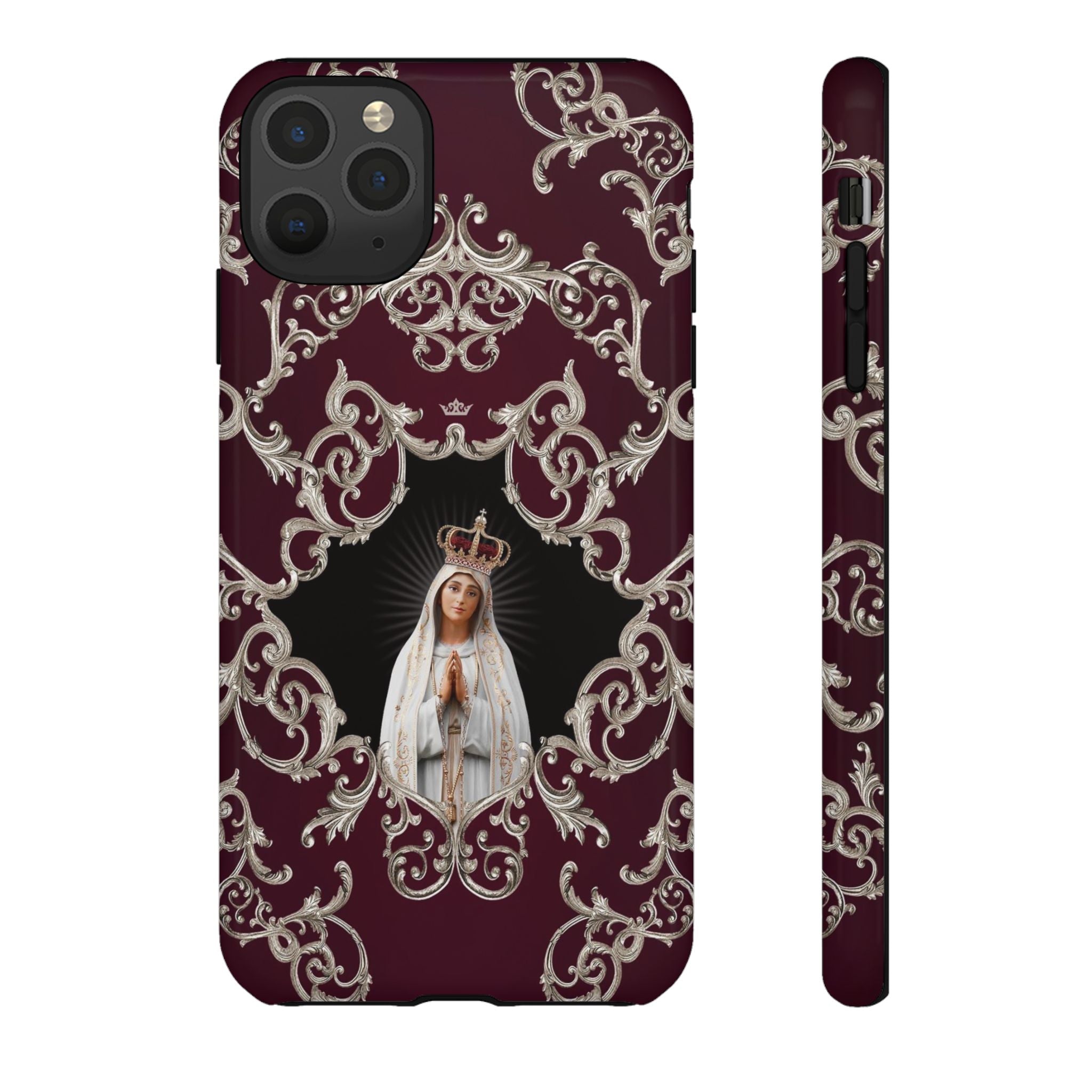 Our Lady of Fatima Hard Phone Case (Baroque Mahogany) - VENXARA®