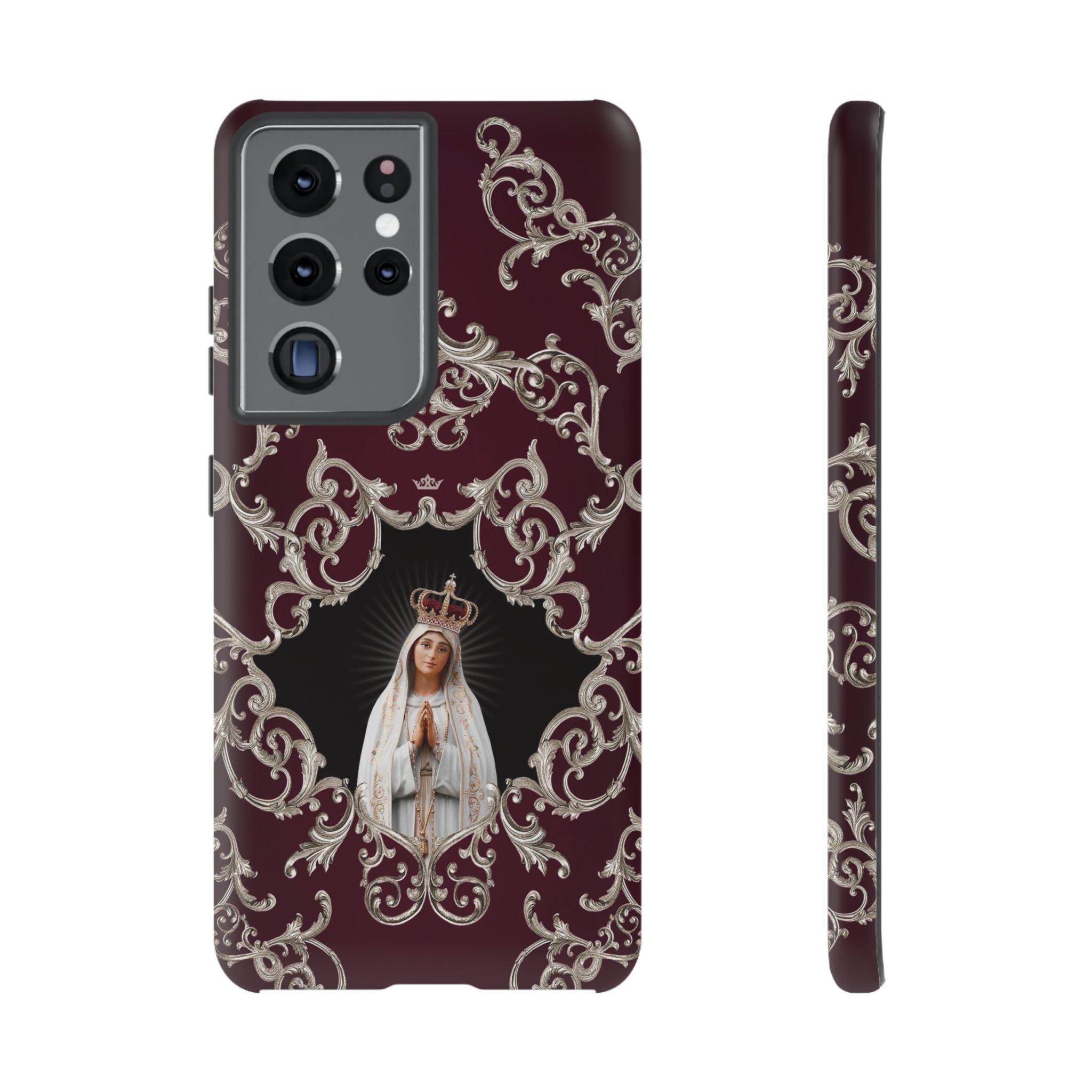 Our Lady of Fatima Hard Phone Case (Baroque Mahogany) - VENXARA