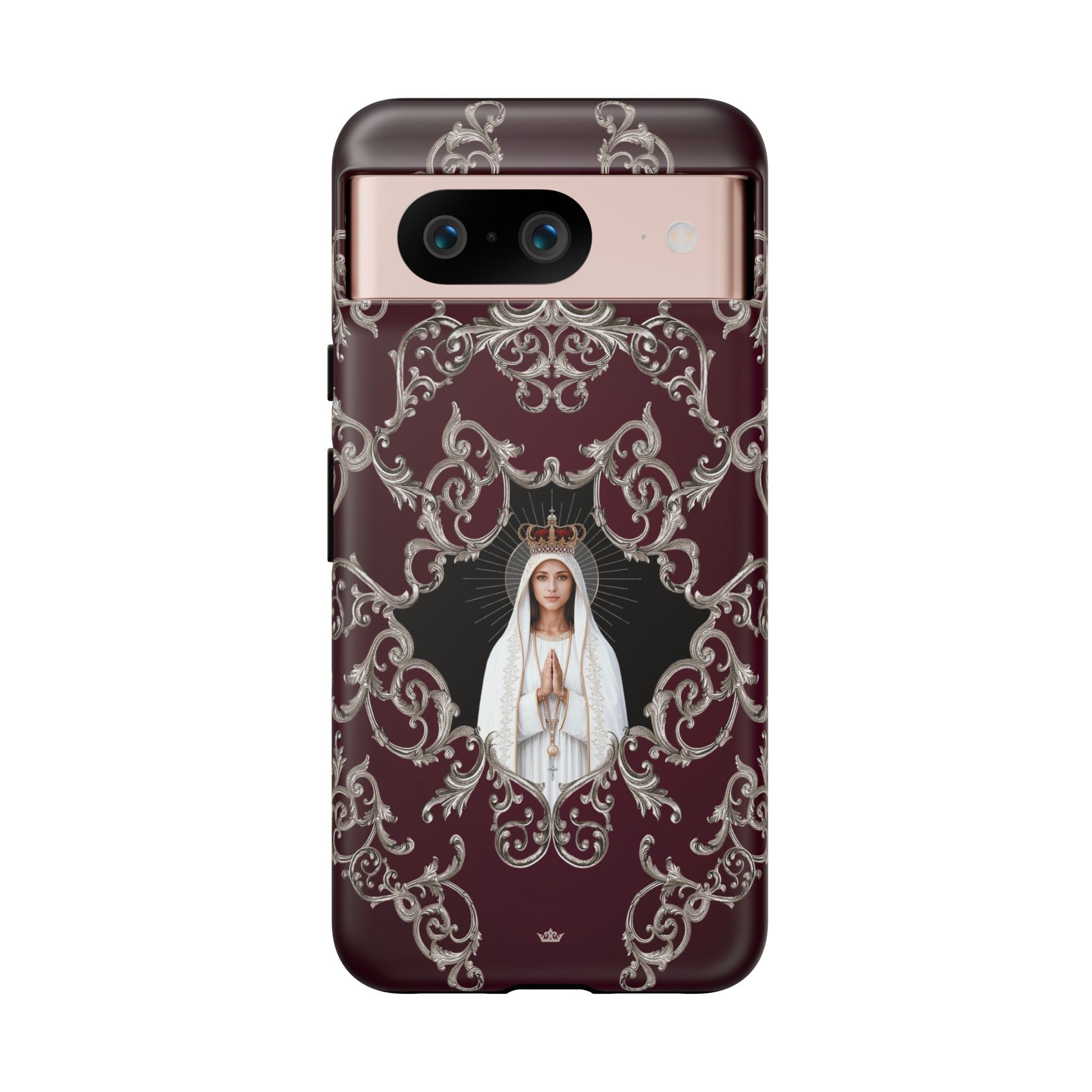 Our Lady of Fatima Hard Phone Case (Baroque Mahogany) - Venxara