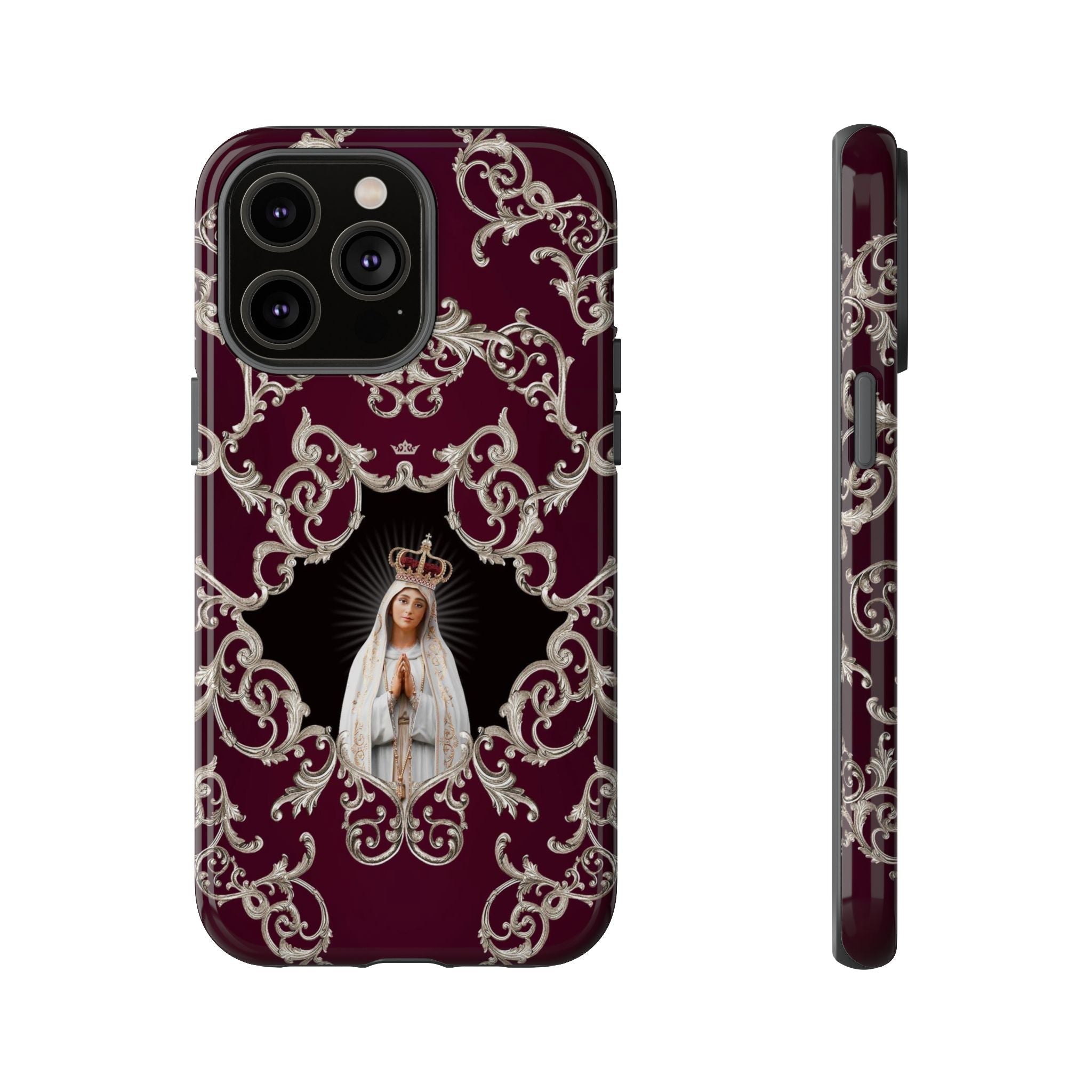 Our Lady of Fatima Hard Phone Case (Baroque Mahogany) - VENXARA