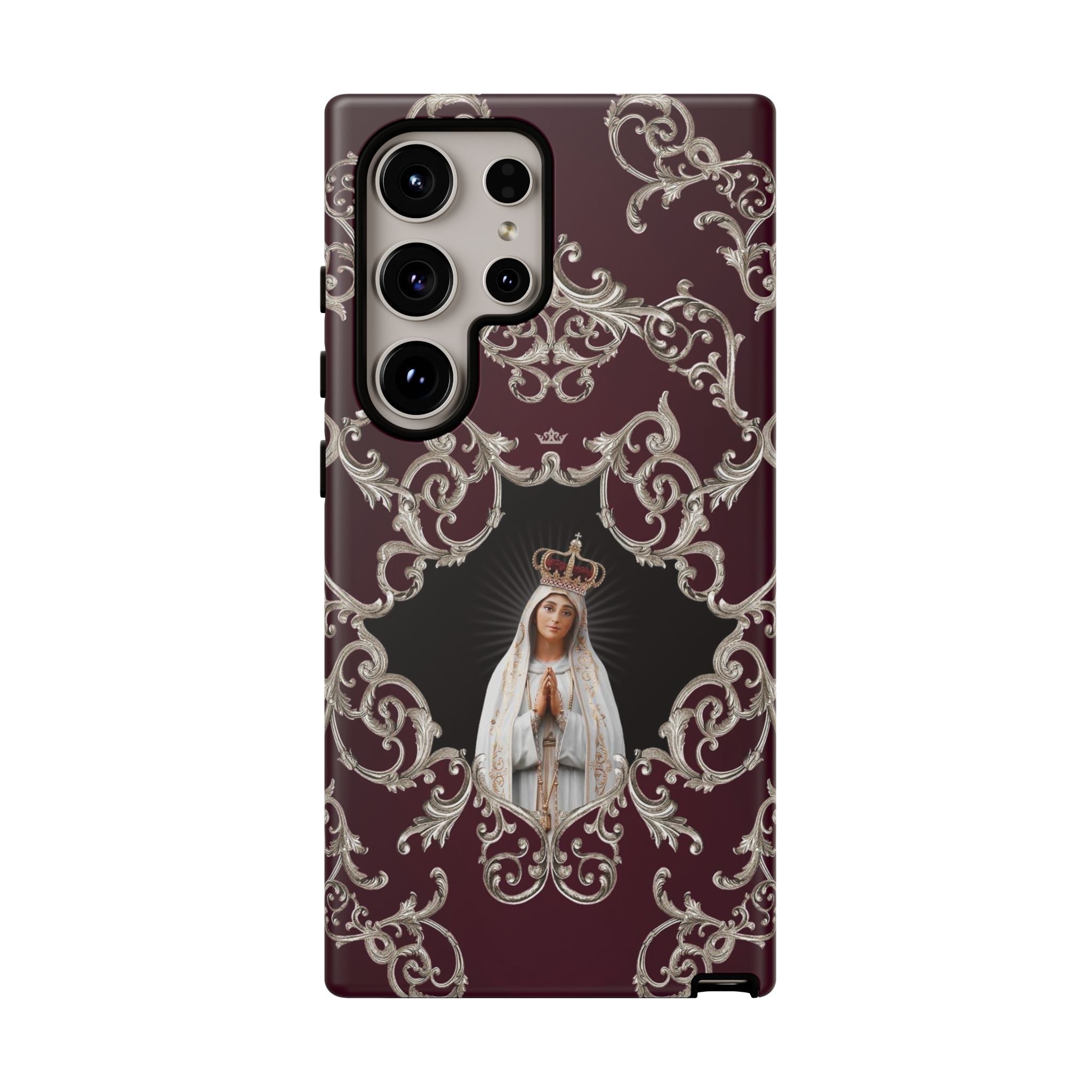 Our Lady of Fatima Hard Phone Case (Baroque Mahogany) - VENXARA