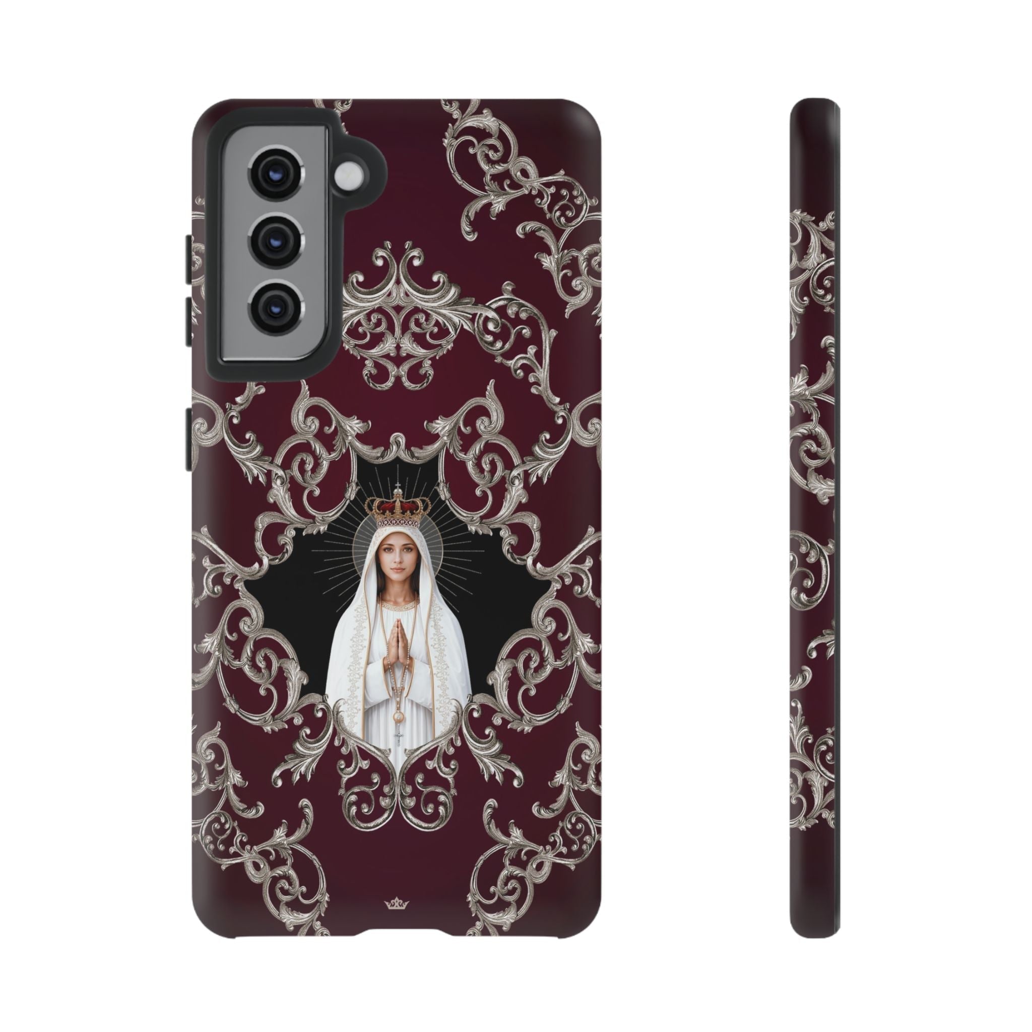 Our Lady of Fatima Hard Phone Case (Baroque Mahogany) - Venxara