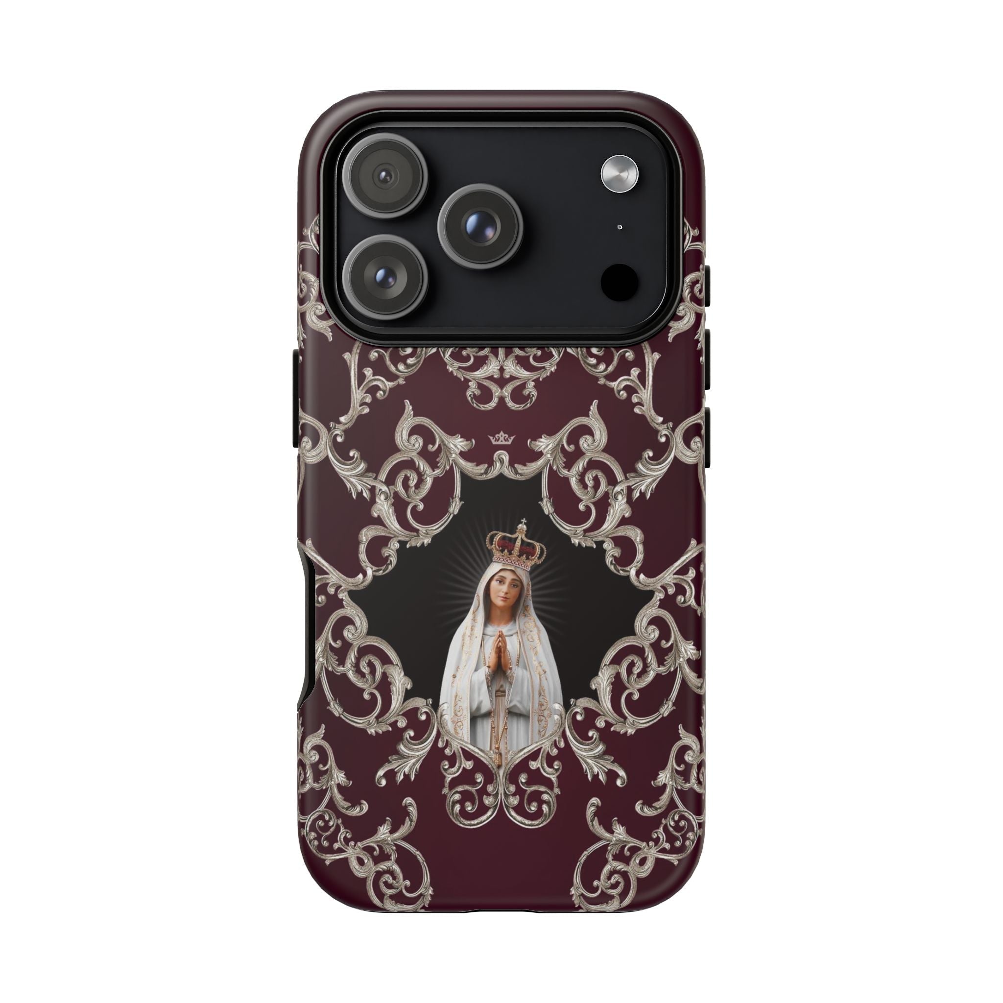 Our Lady of Fatima Hard Phone Case (Baroque Mahogany) - VENXARA