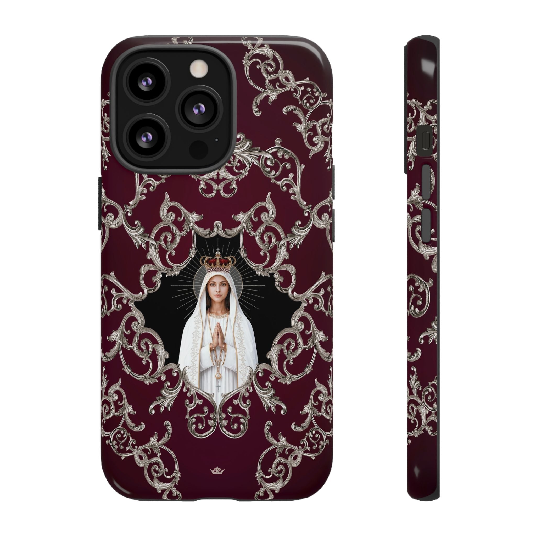 Our Lady of Fatima Hard Phone Case (Baroque Mahogany) - Venxara