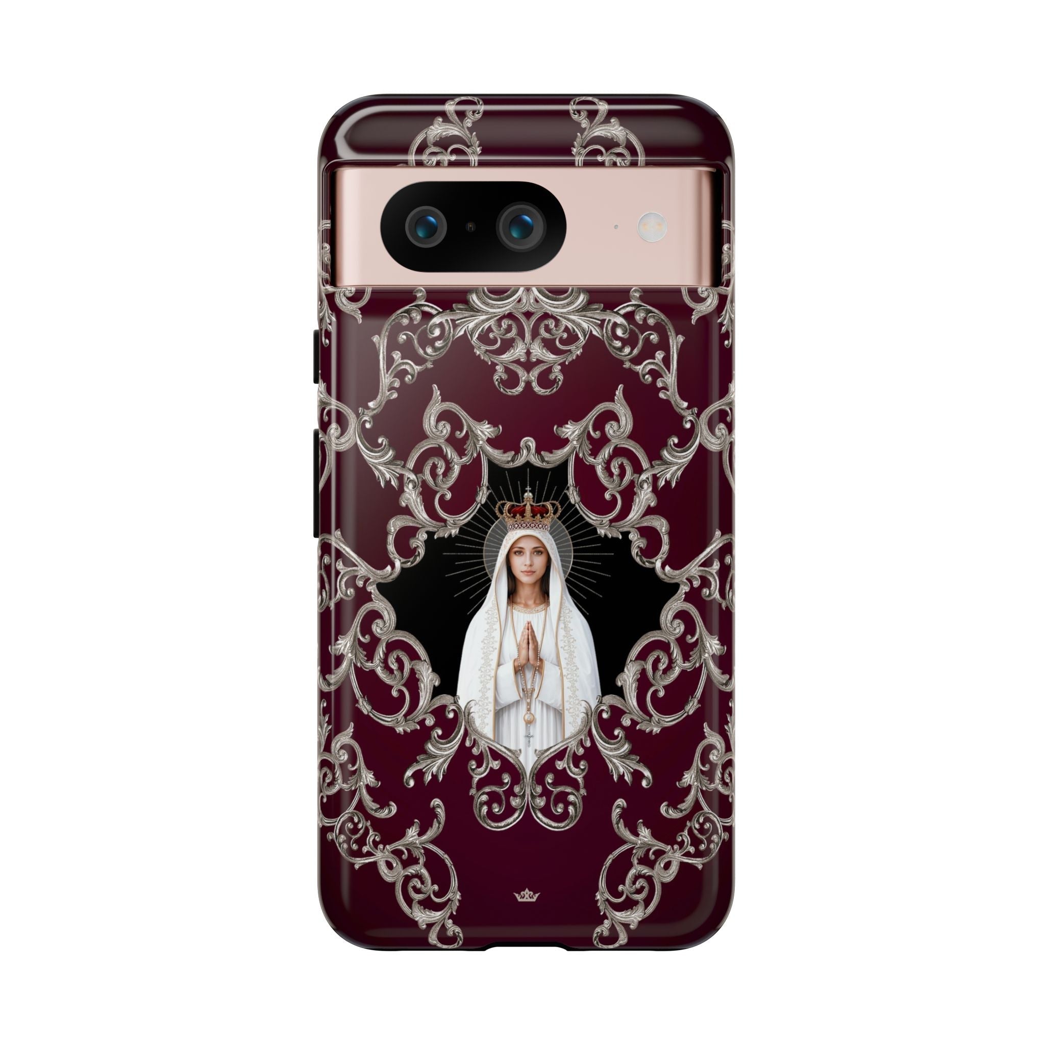 Our Lady of Fatima Hard Phone Case (Baroque Mahogany) - Venxara