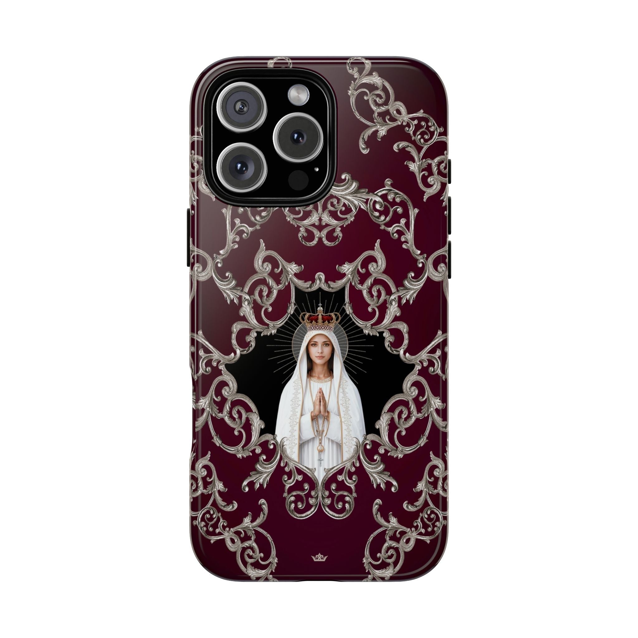 Our Lady of Fatima Hard Phone Case (Baroque Mahogany) - Venxara