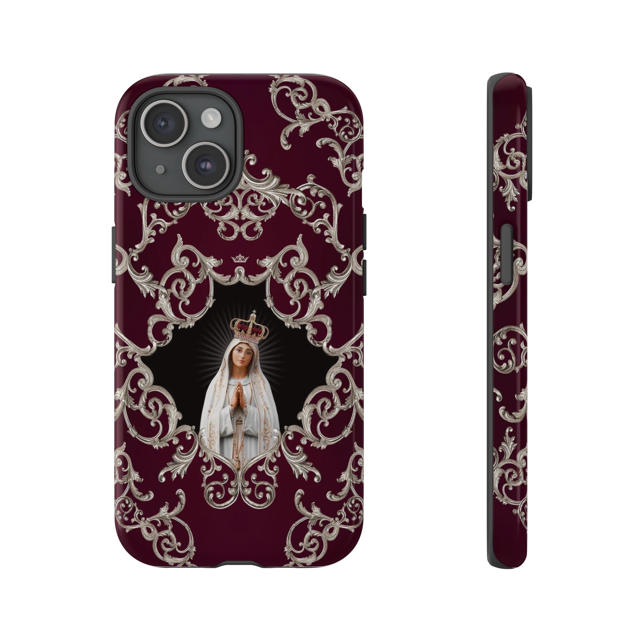Our Lady of Fatima Hard Phone Case (Baroque Mahogany) - VENXARA