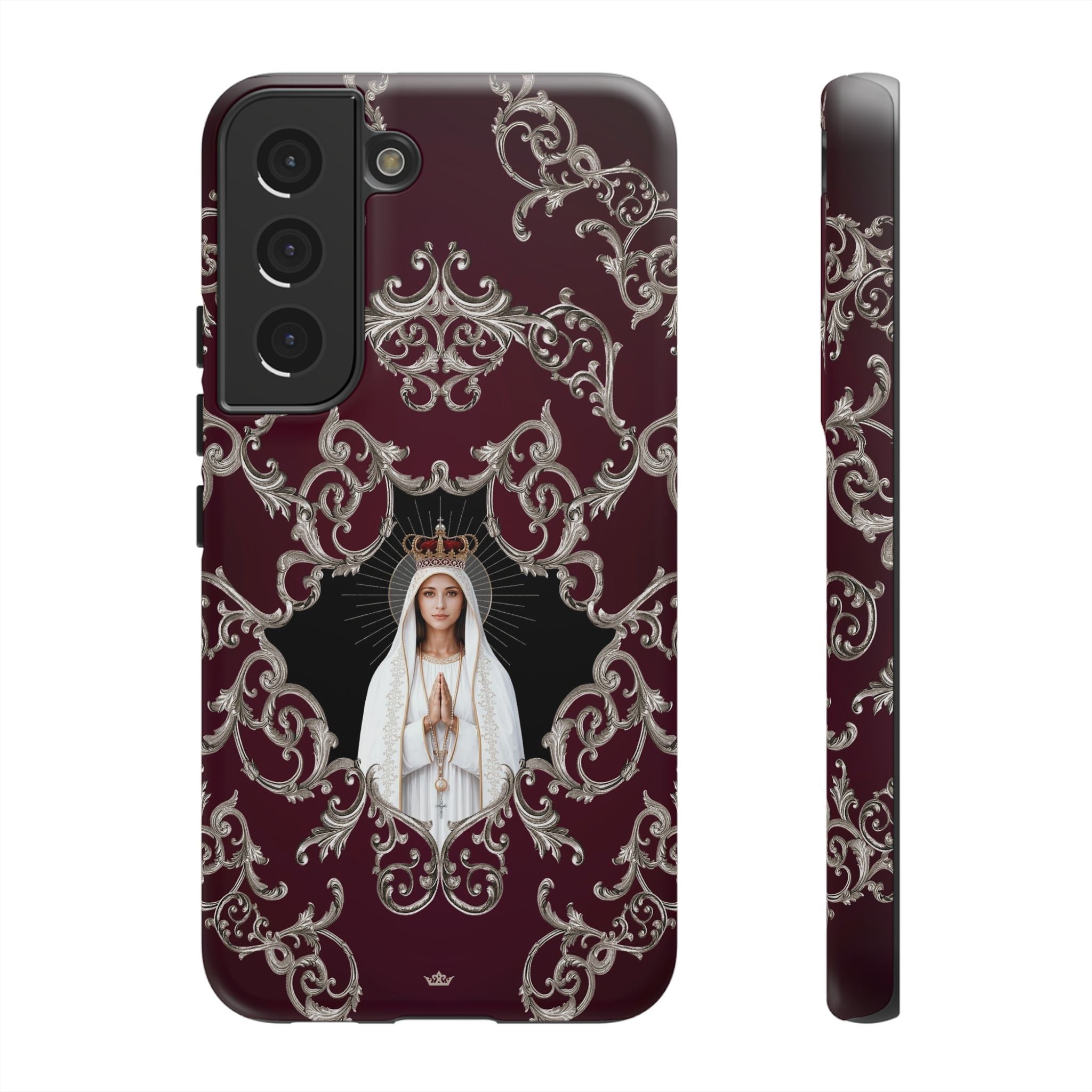 Our Lady of Fatima Hard Phone Case (Baroque Mahogany) - Venxara