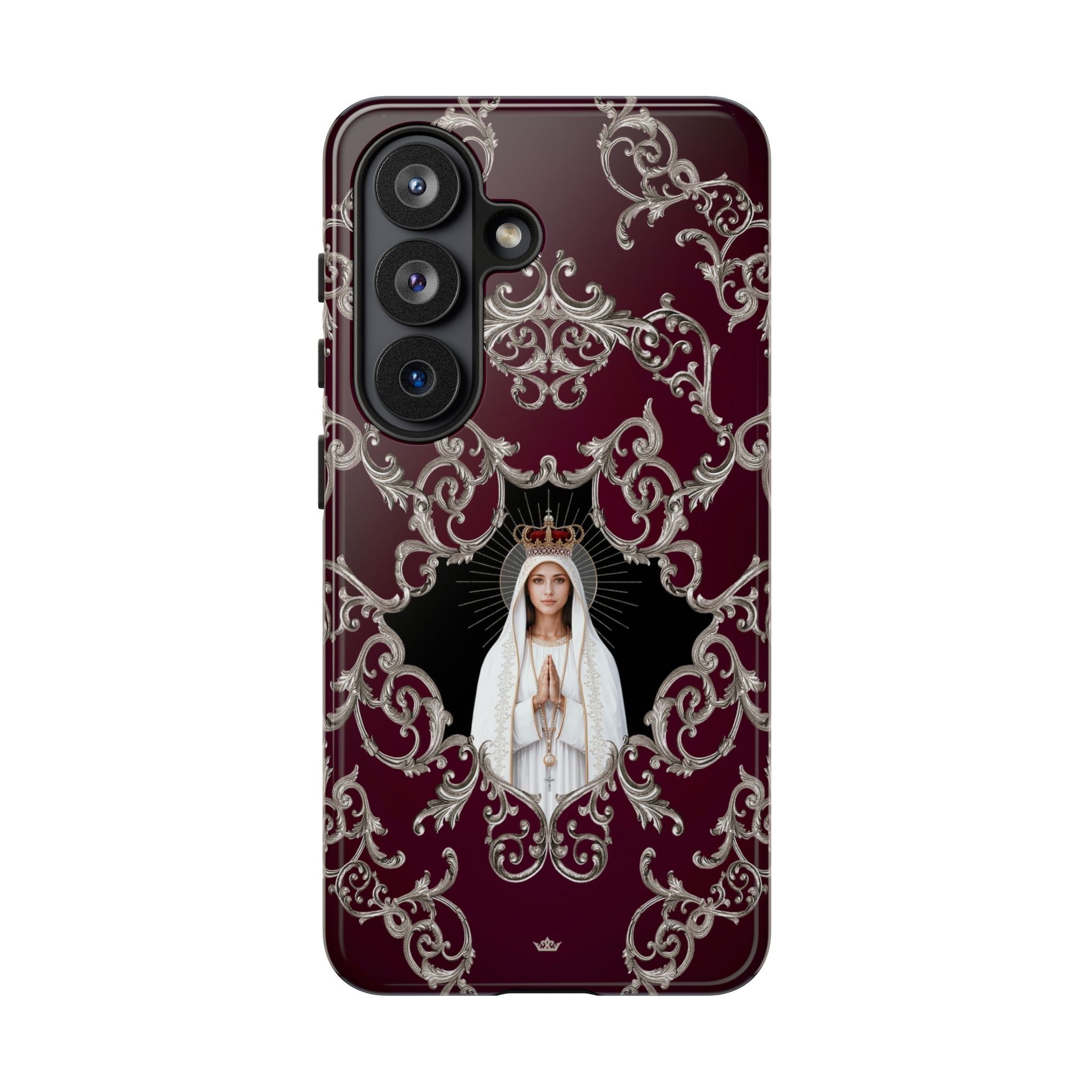 Our Lady of Fatima Hard Phone Case (Baroque Mahogany) - Venxara